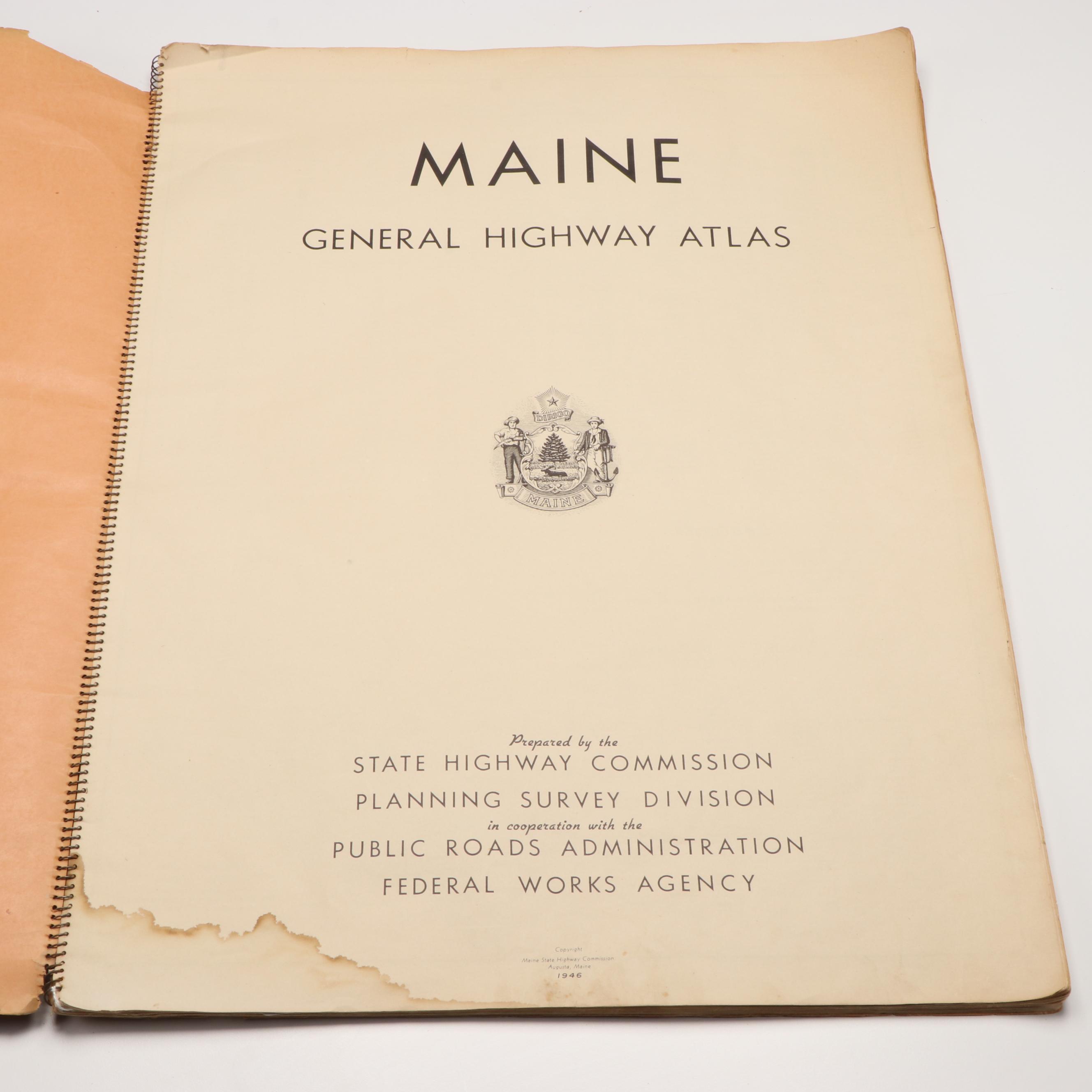 Maine General Highway Atlas, 1946