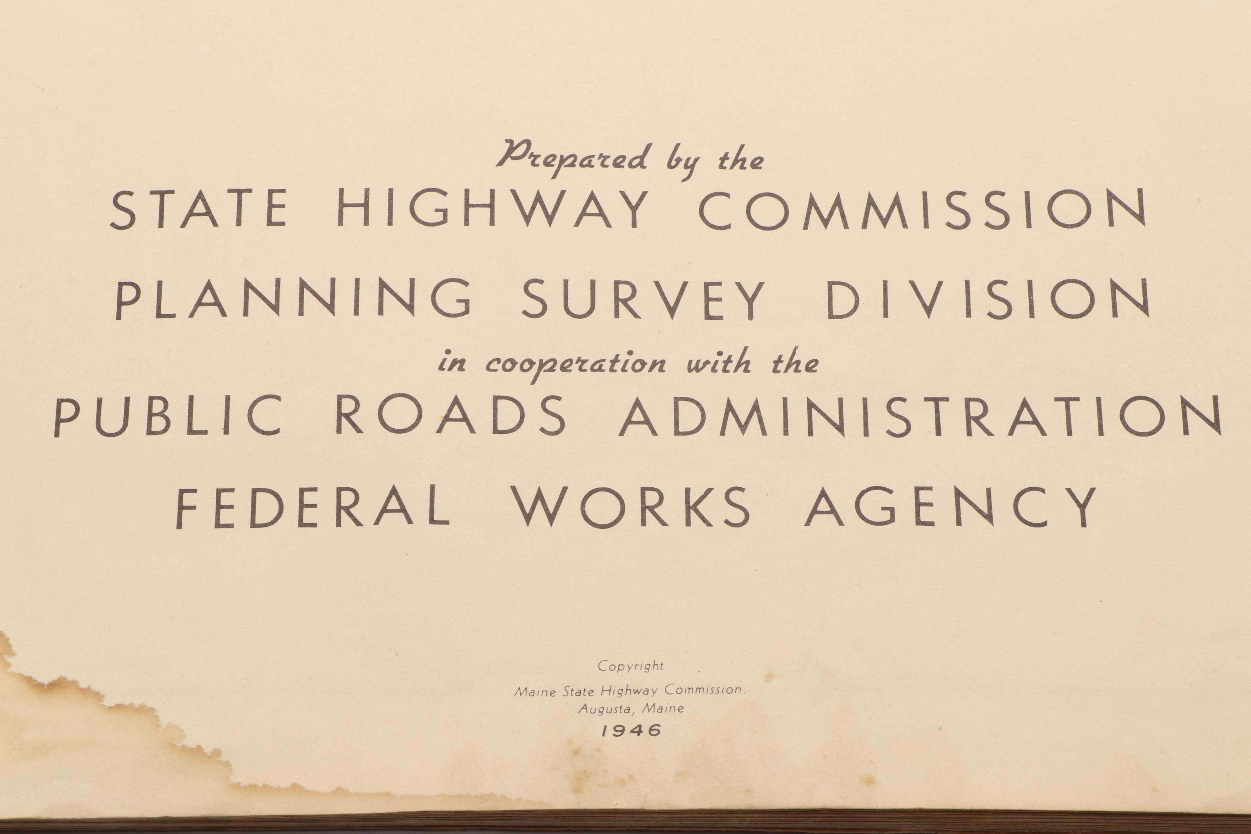 Maine General Highway Atlas, 1946