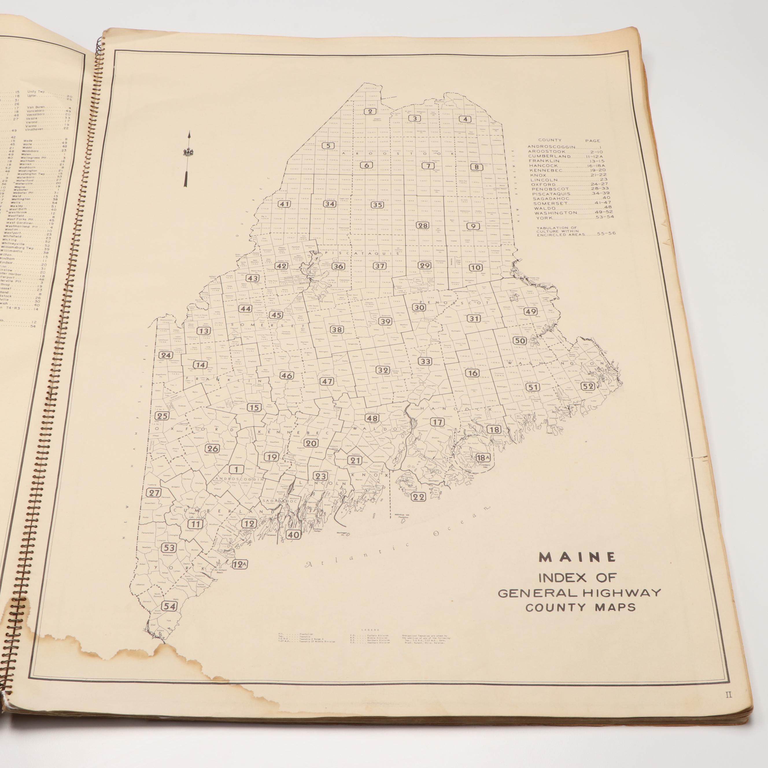 Maine General Highway Atlas, 1946