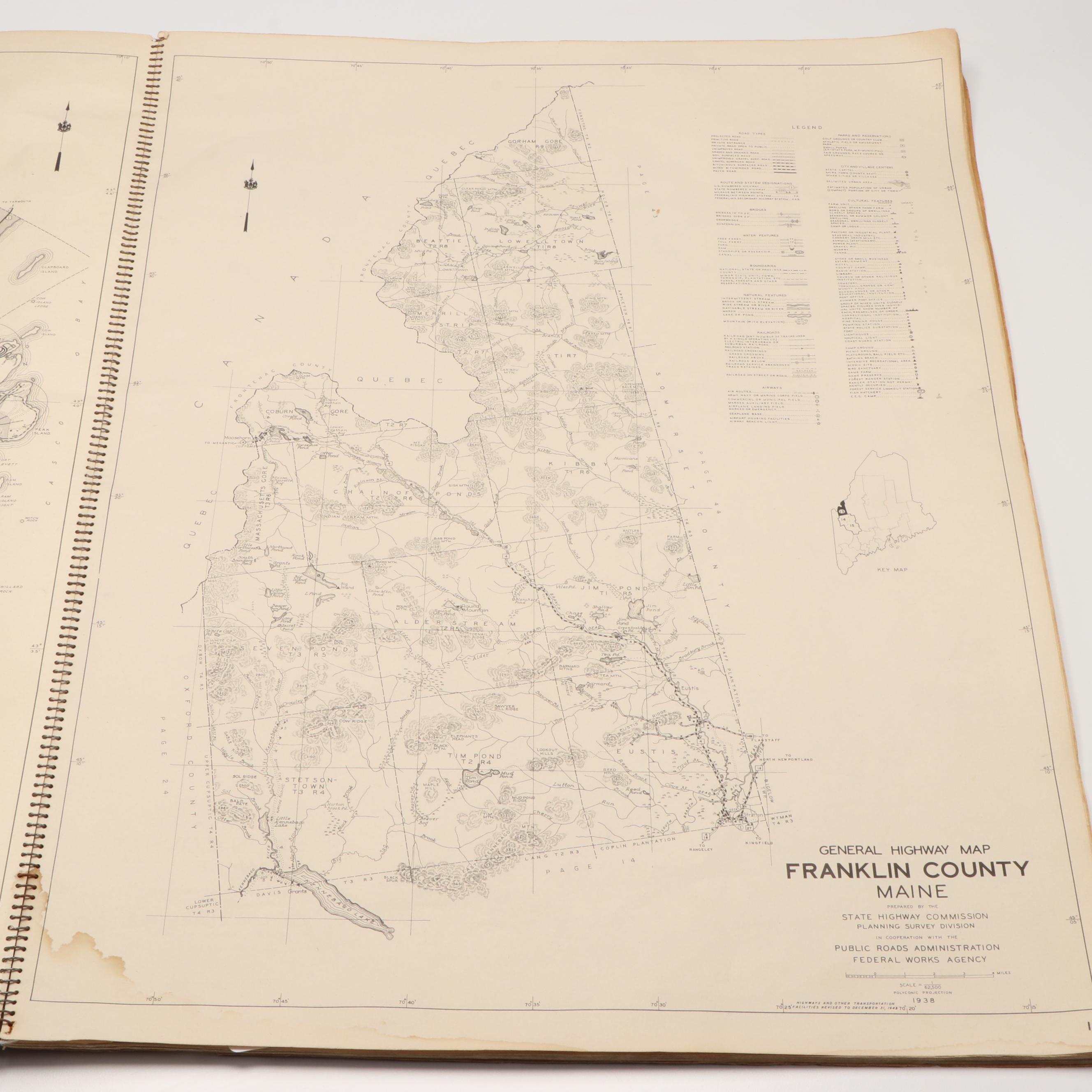 Maine General Highway Atlas, 1946