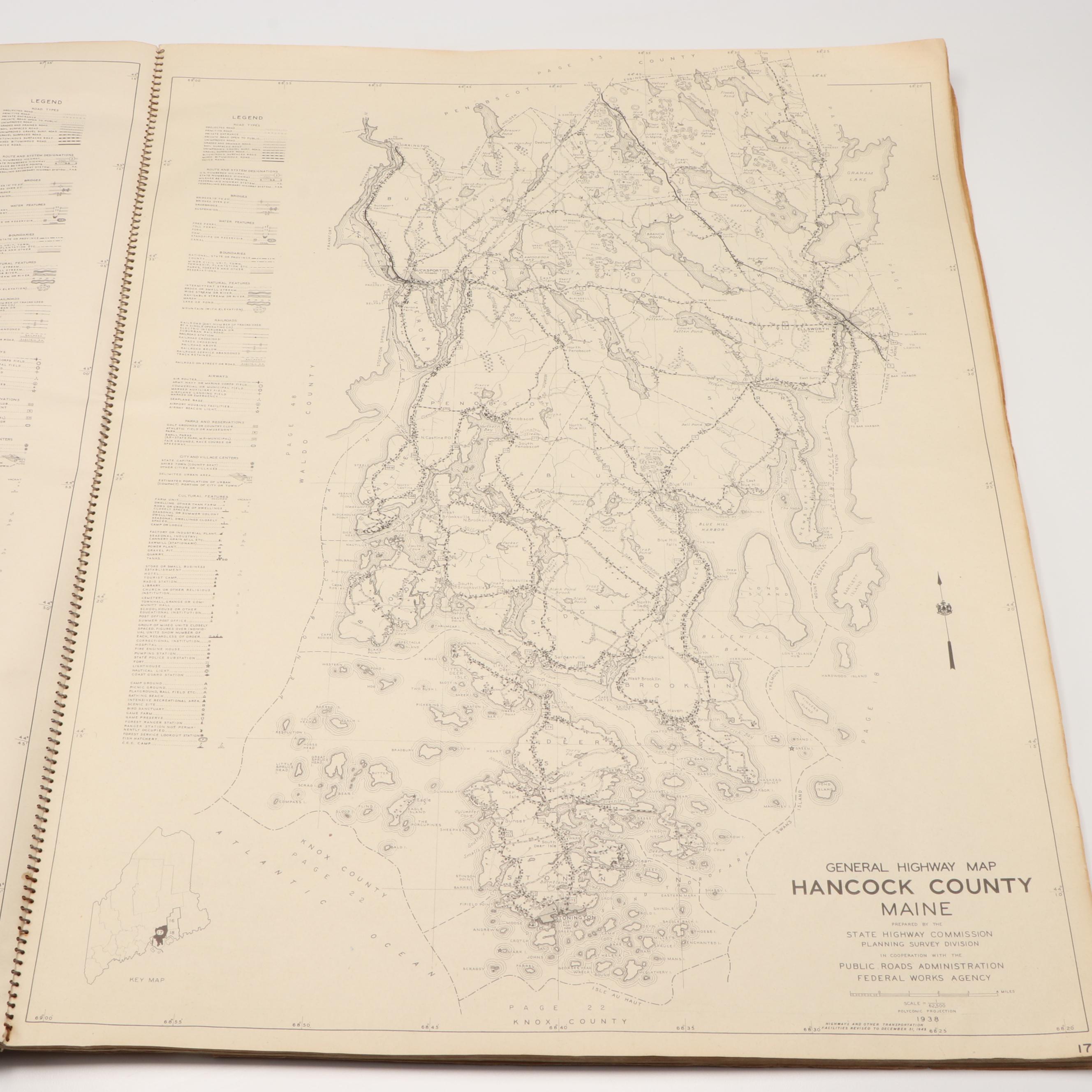 Maine General Highway Atlas, 1946