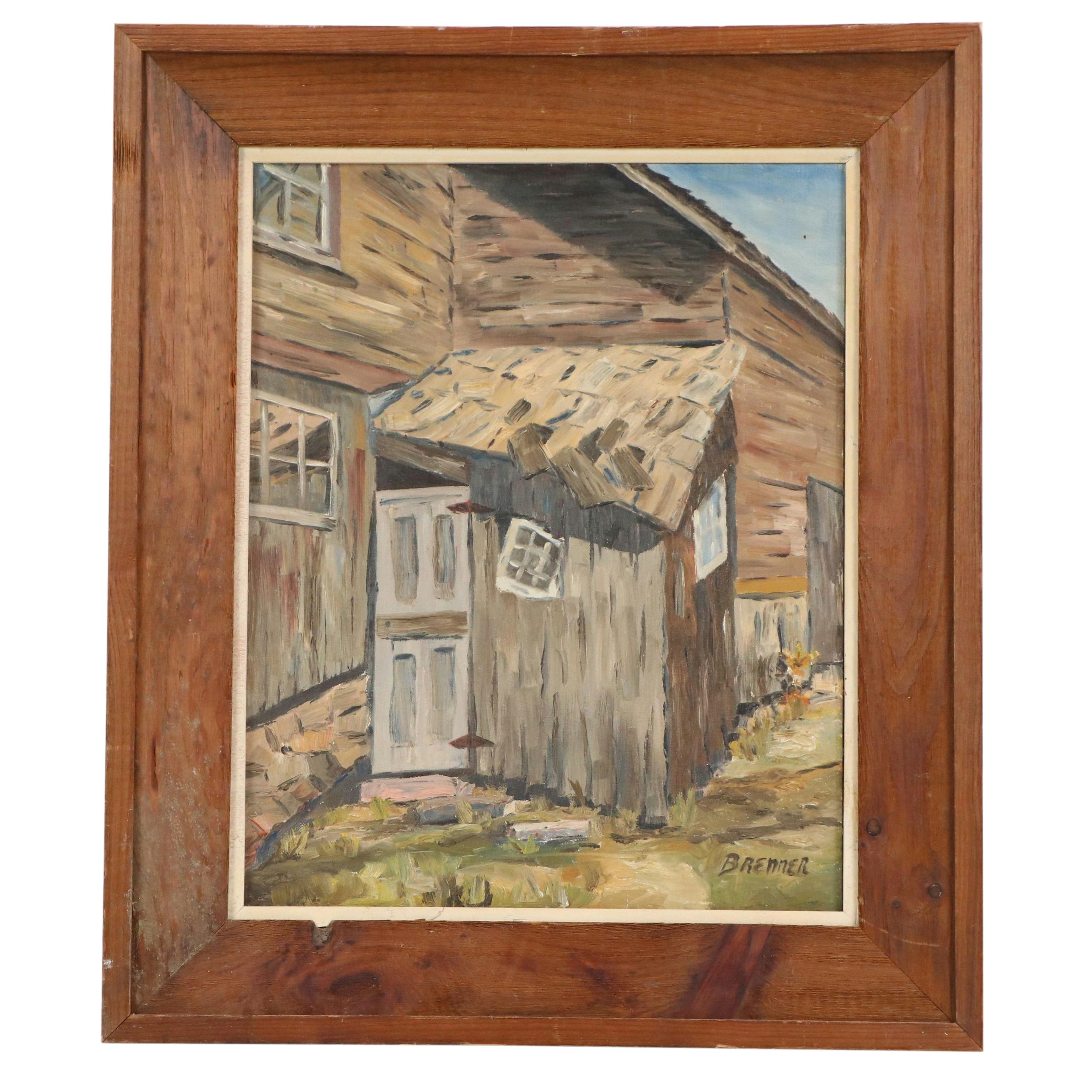 Frank J. Brenner Oil Painting "Lamington Barn," Late 20th Century