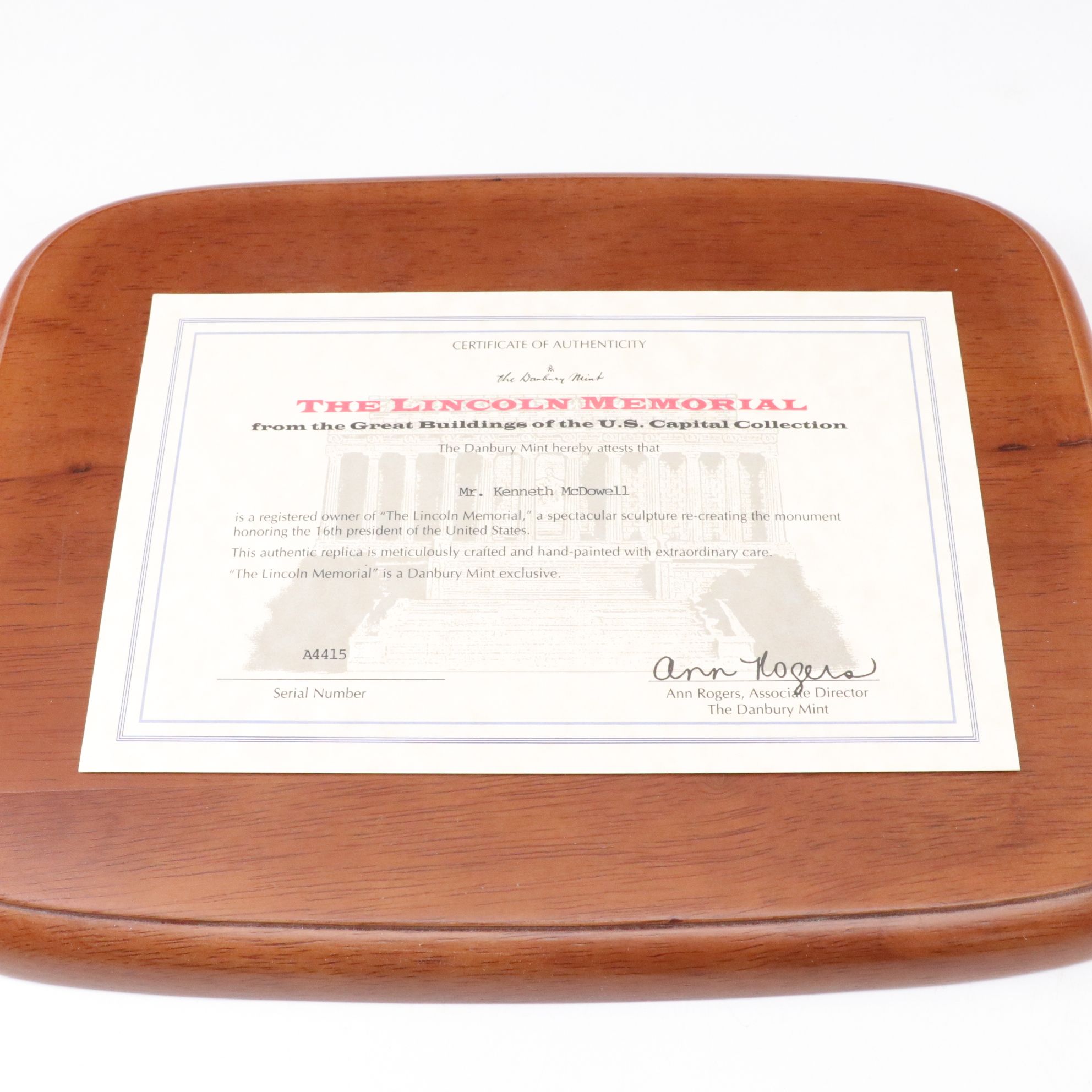 Danbury Mint "The Lincoln Memorial" and Other U.S. Federal Miniatures