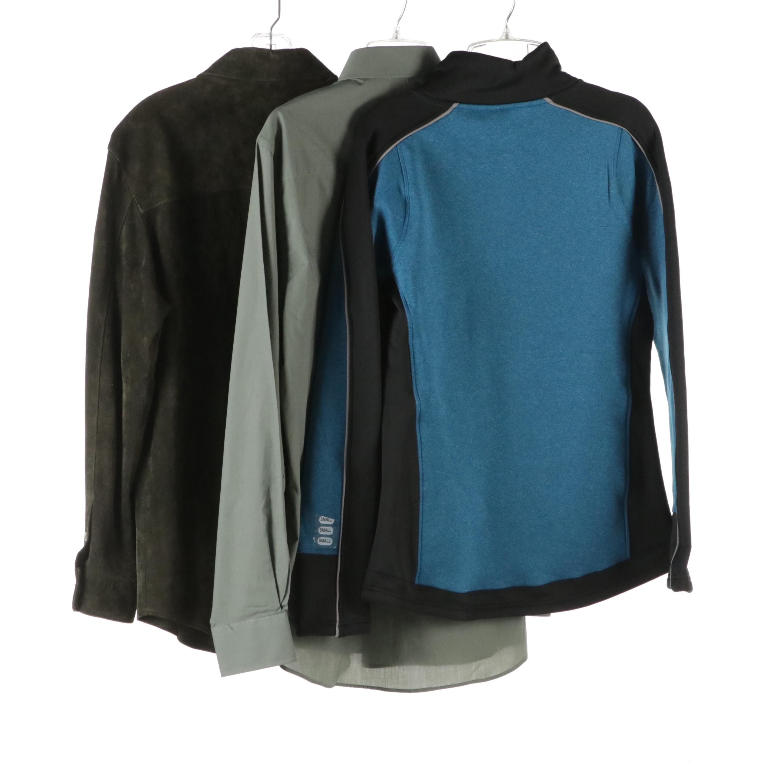 Men's Charter Club Green Leather & Brownstone Long Sleeve Button Up with More