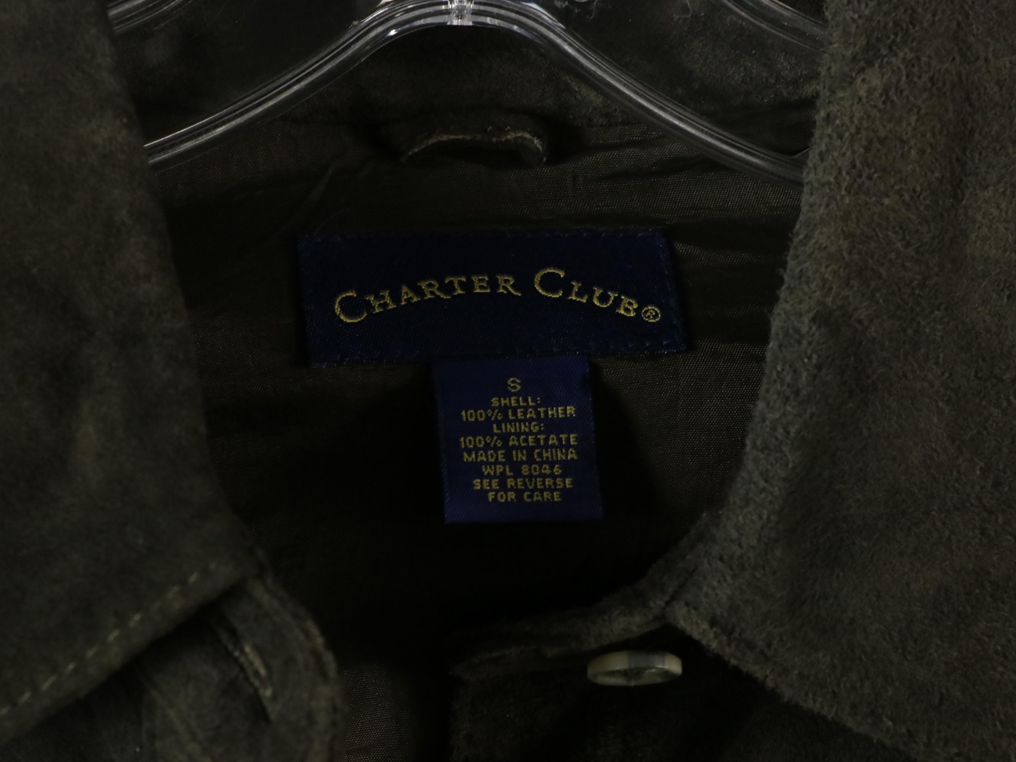 Men's Charter Club Green Leather & Brownstone Long Sleeve Button Up with More