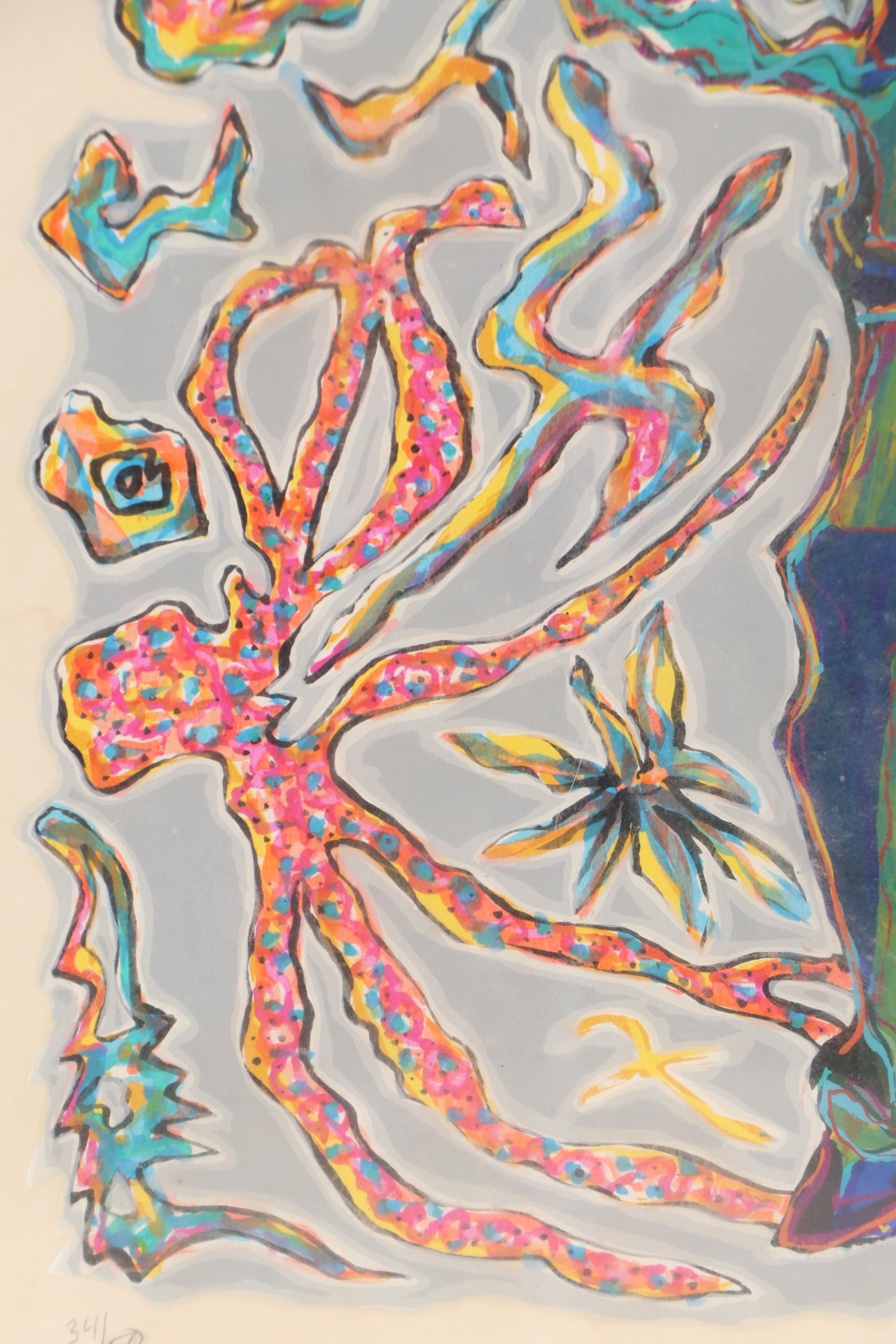 Katarina Weslien Color Lithograph "Family Portrait," 1987