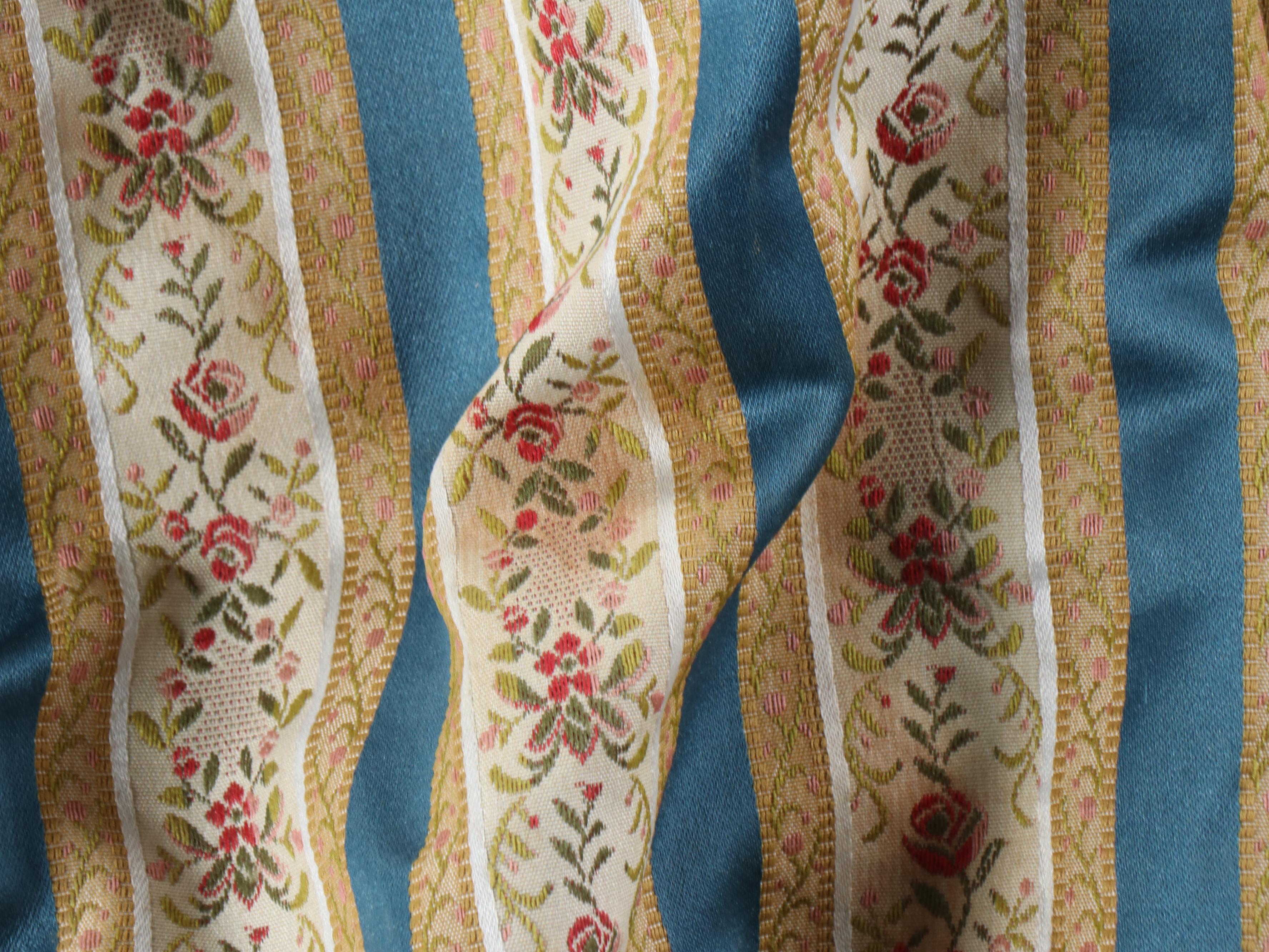 Victorian Style Striped Floral Curtains