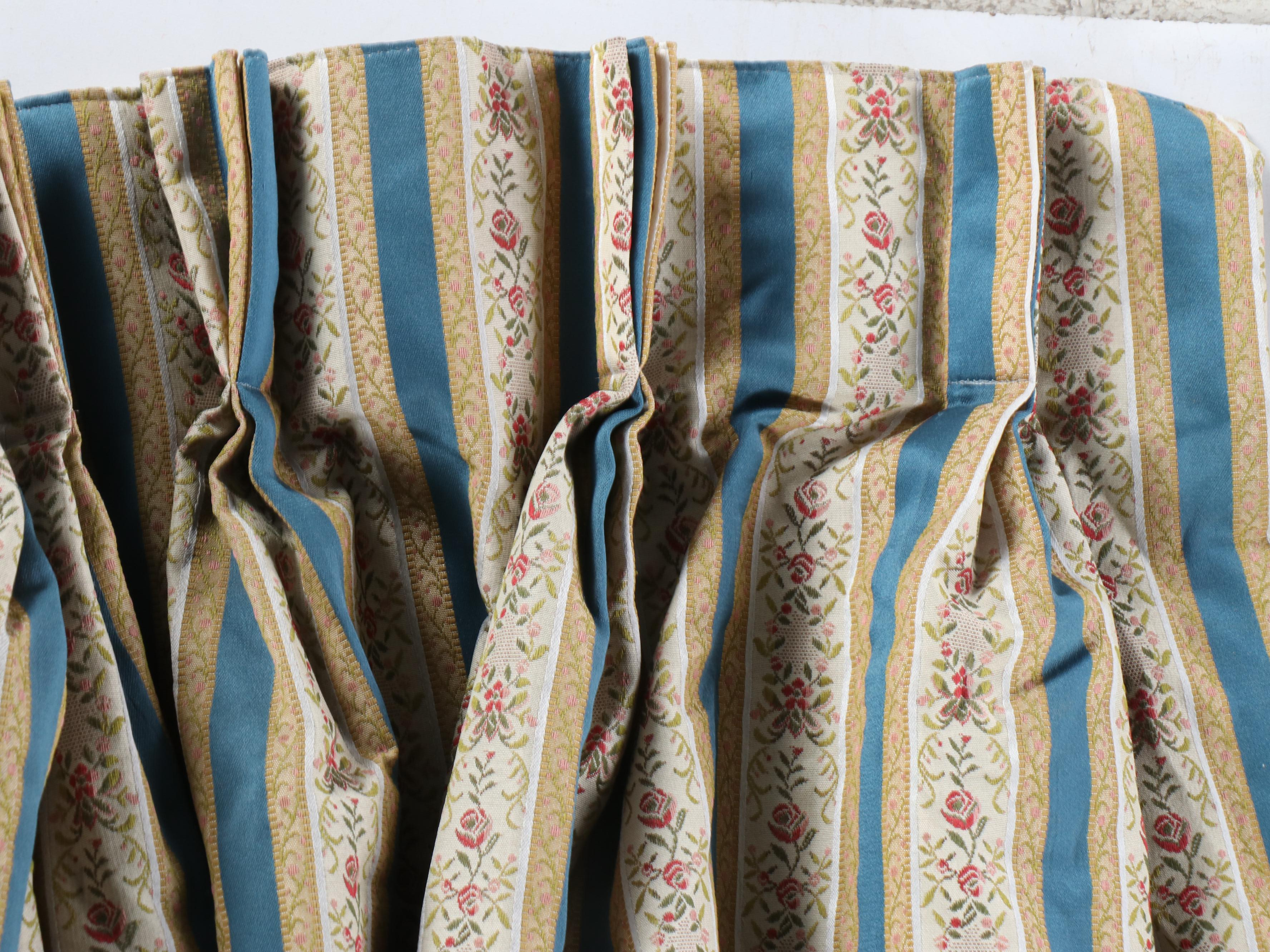 Victorian Style Striped Floral Curtains