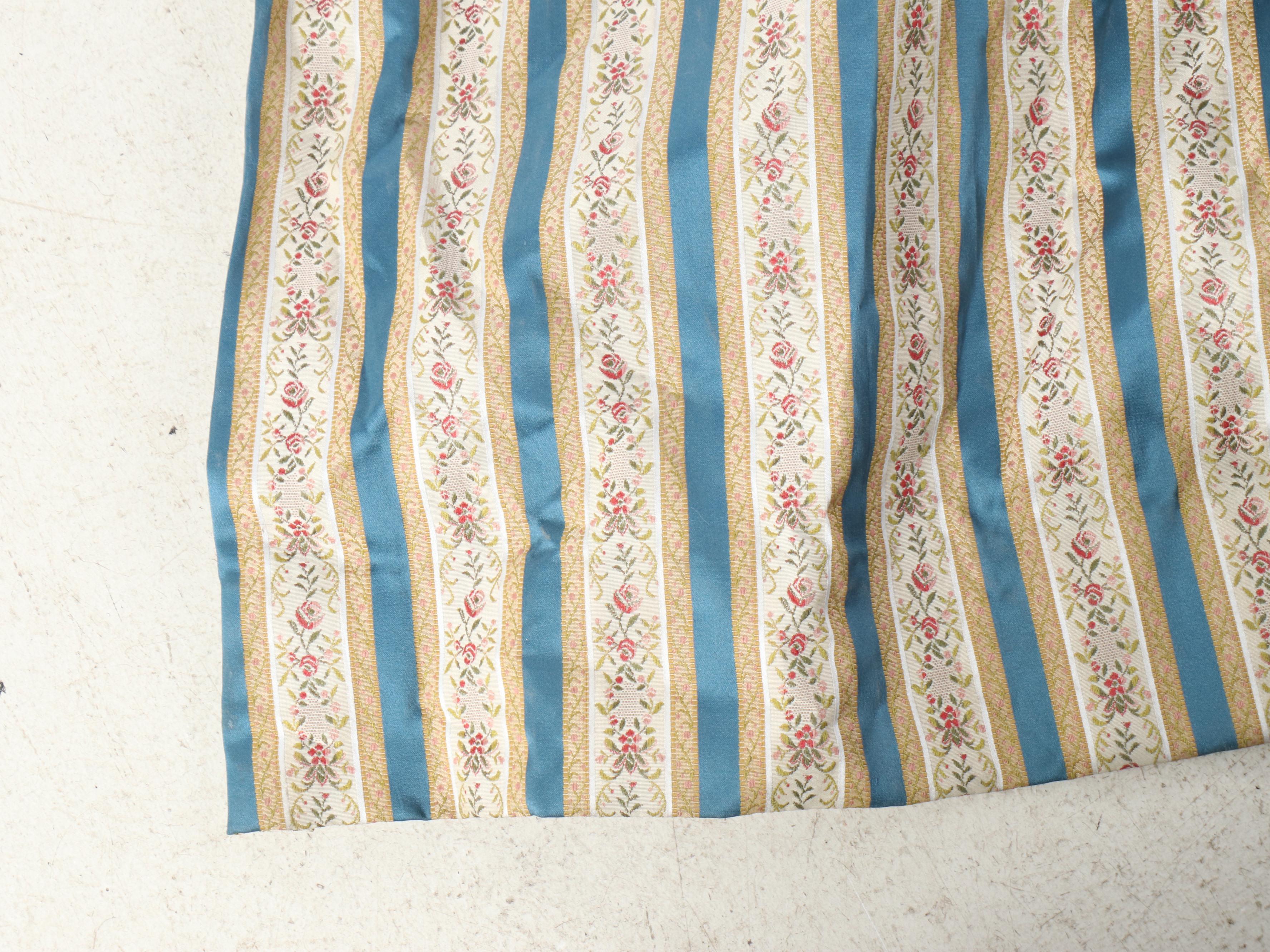 Victorian Style Striped Floral Curtains