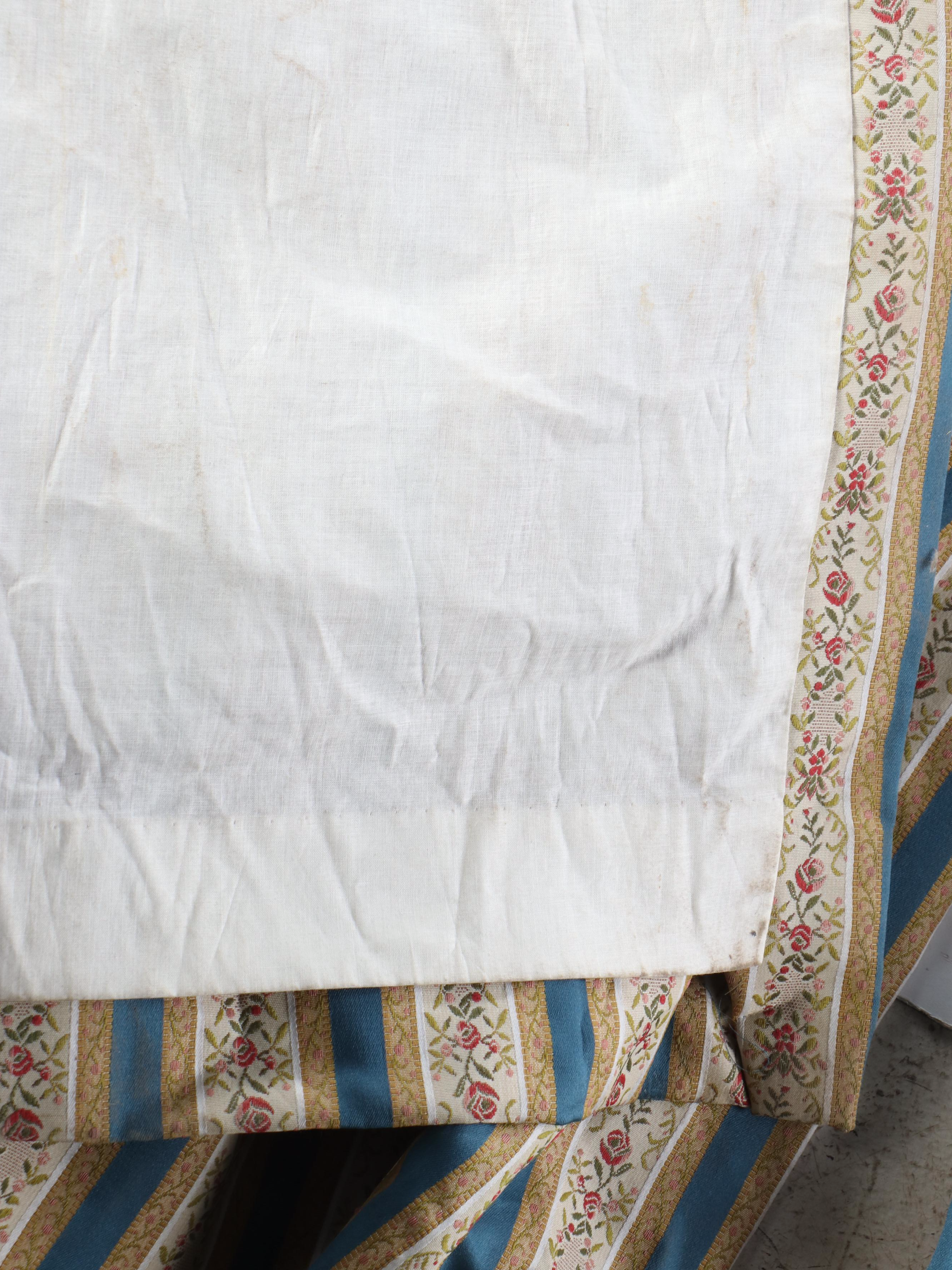 Victorian Style Striped Floral Curtains