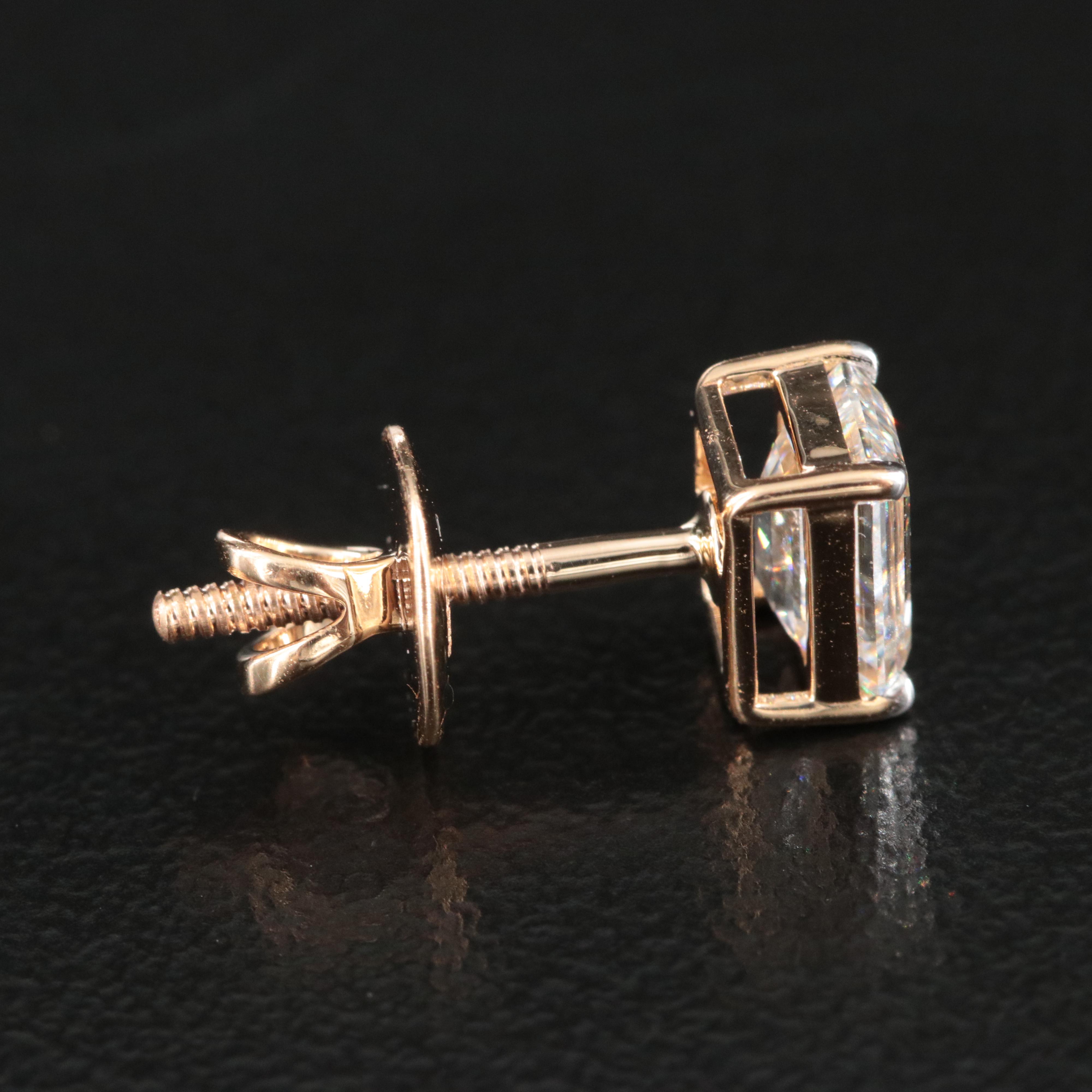 18K 1.41 CTW Diamond Stud Earrings with GIA Reports