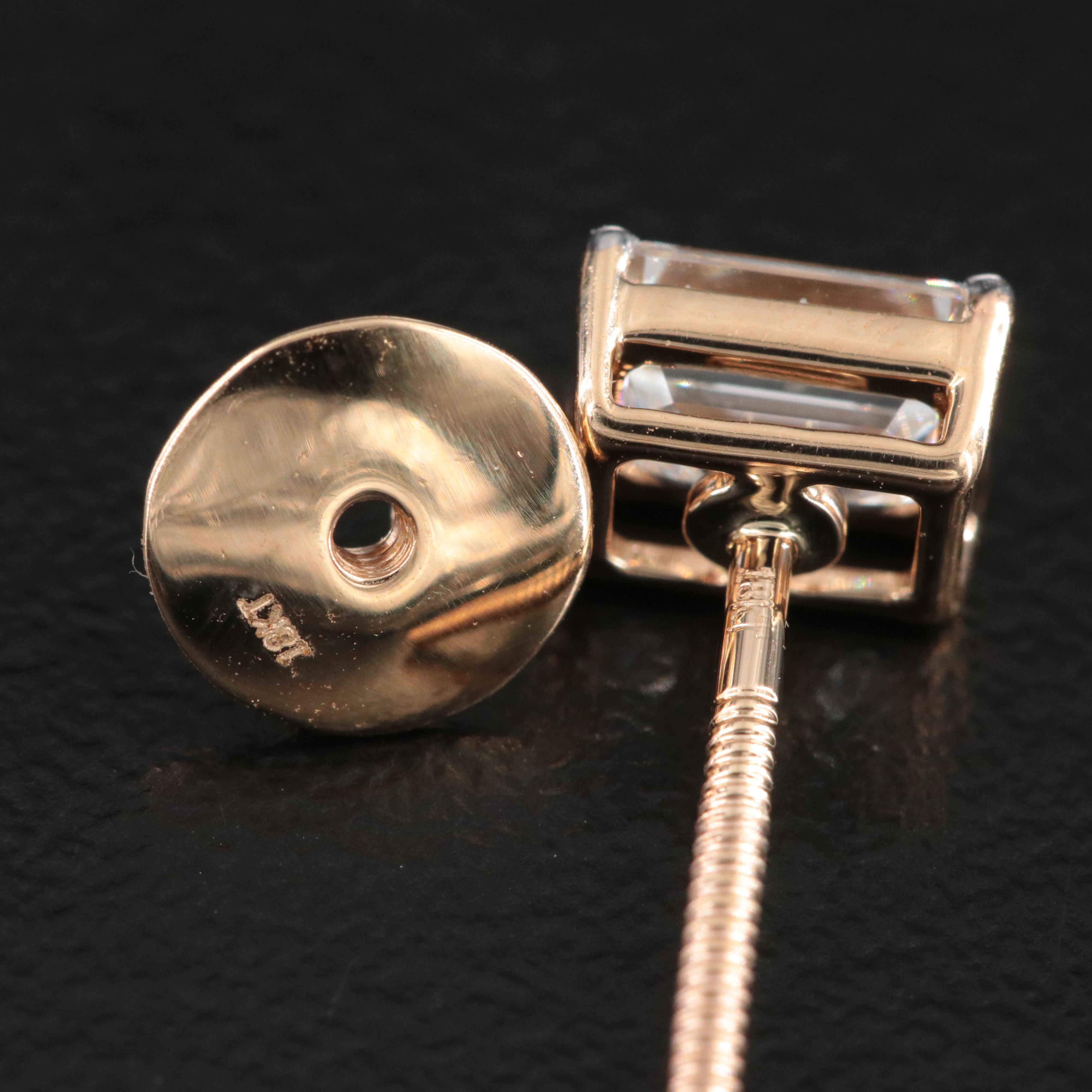 18K 1.41 CTW Diamond Stud Earrings with GIA Reports