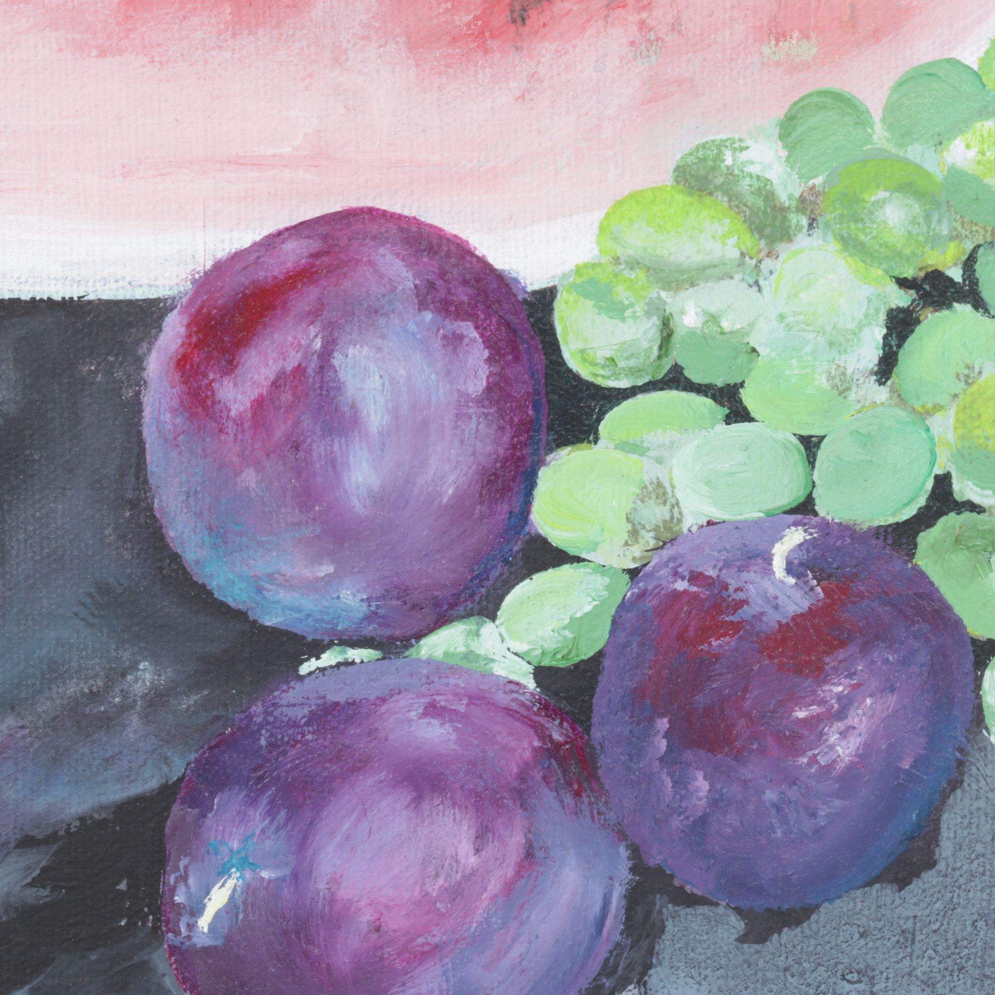 Renée Paulton Still Life Acrylic Painting of Various Arranged Fruits