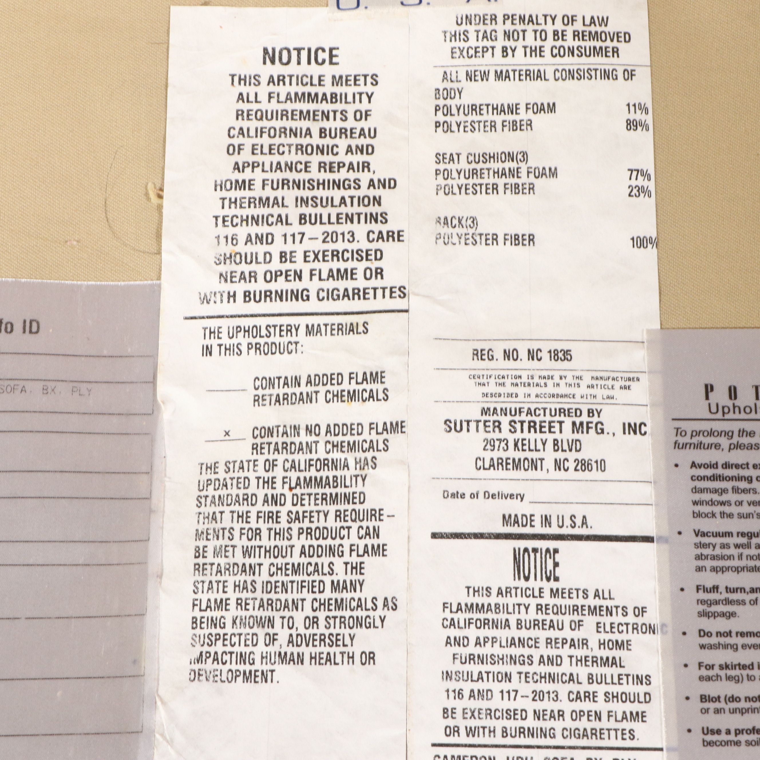 Contemporary Pottery Barn Upholstered Sofa with Accent Pillows