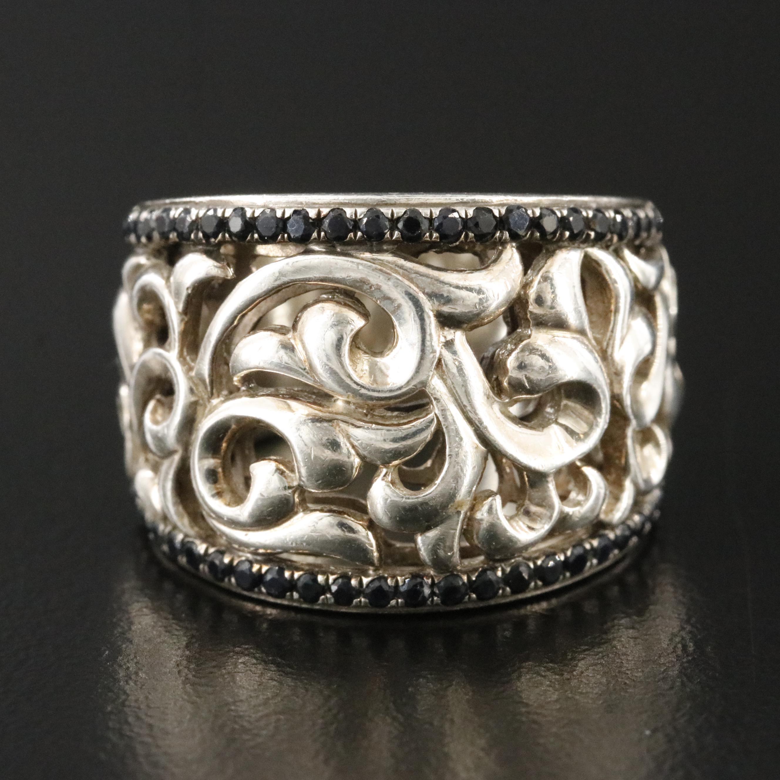 Charles Krypell Sterling Sapphire Ring