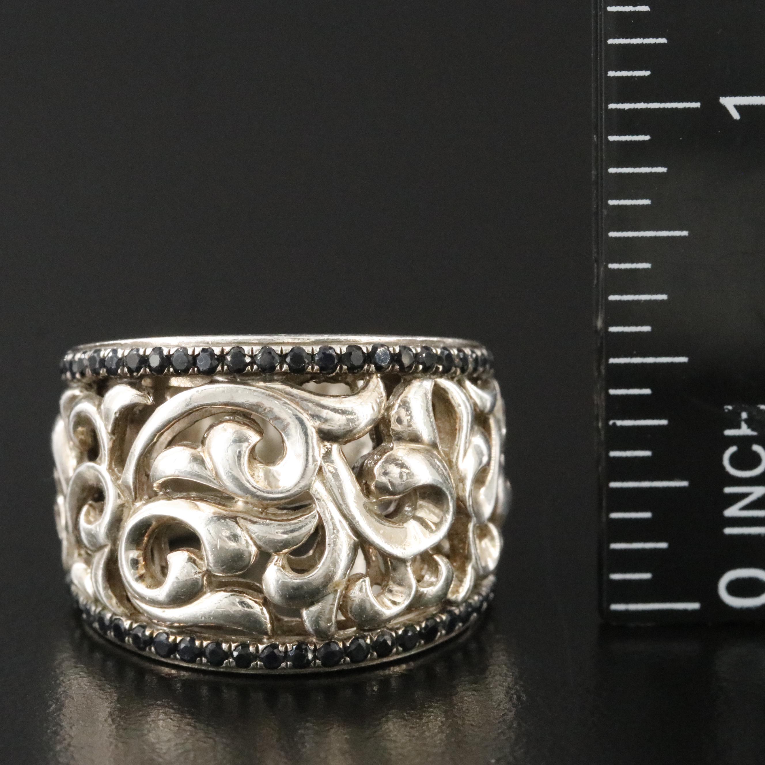 Charles Krypell Sterling Sapphire Ring