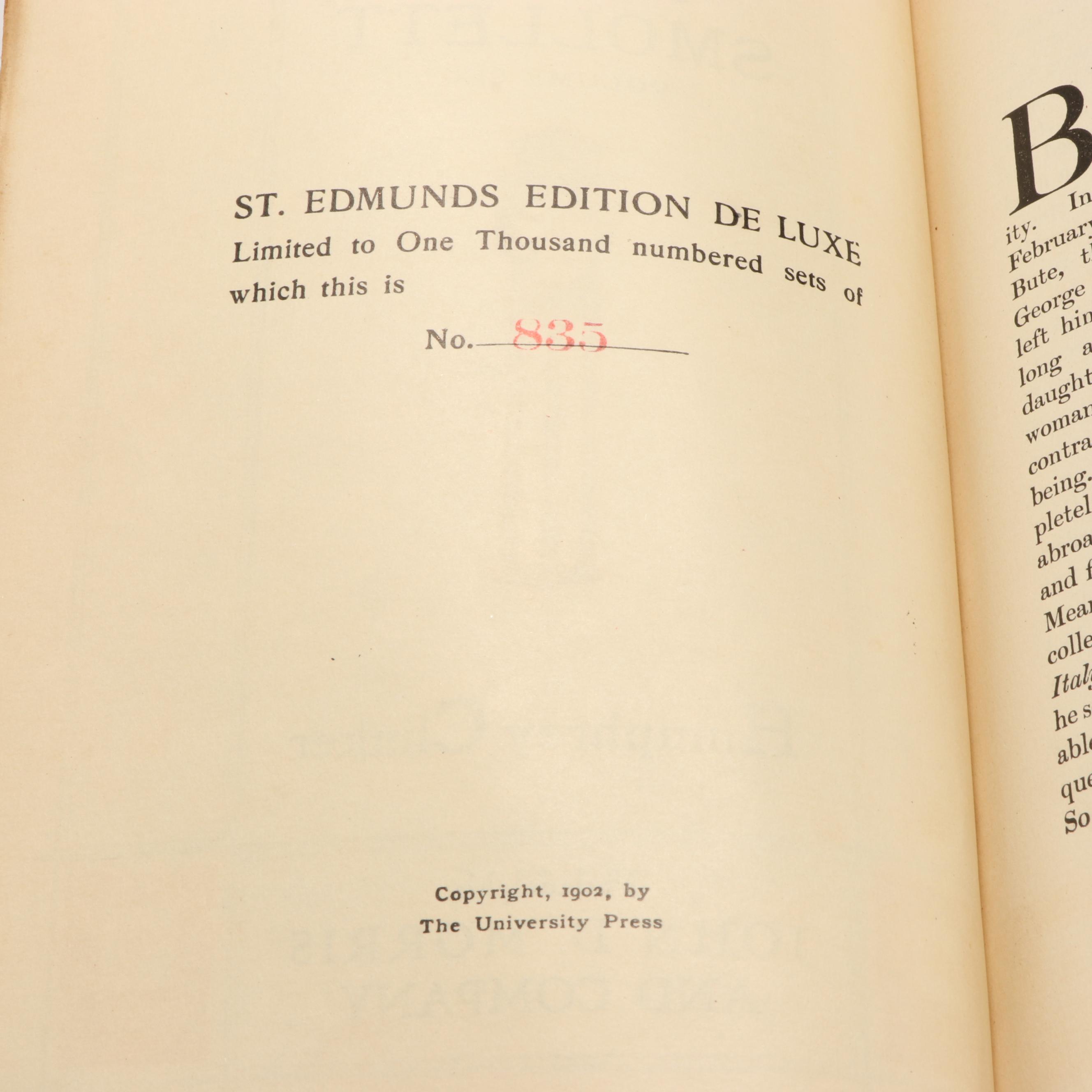Deluxe Edition "The Works of Tobias Smollett" Partial Set, 1902