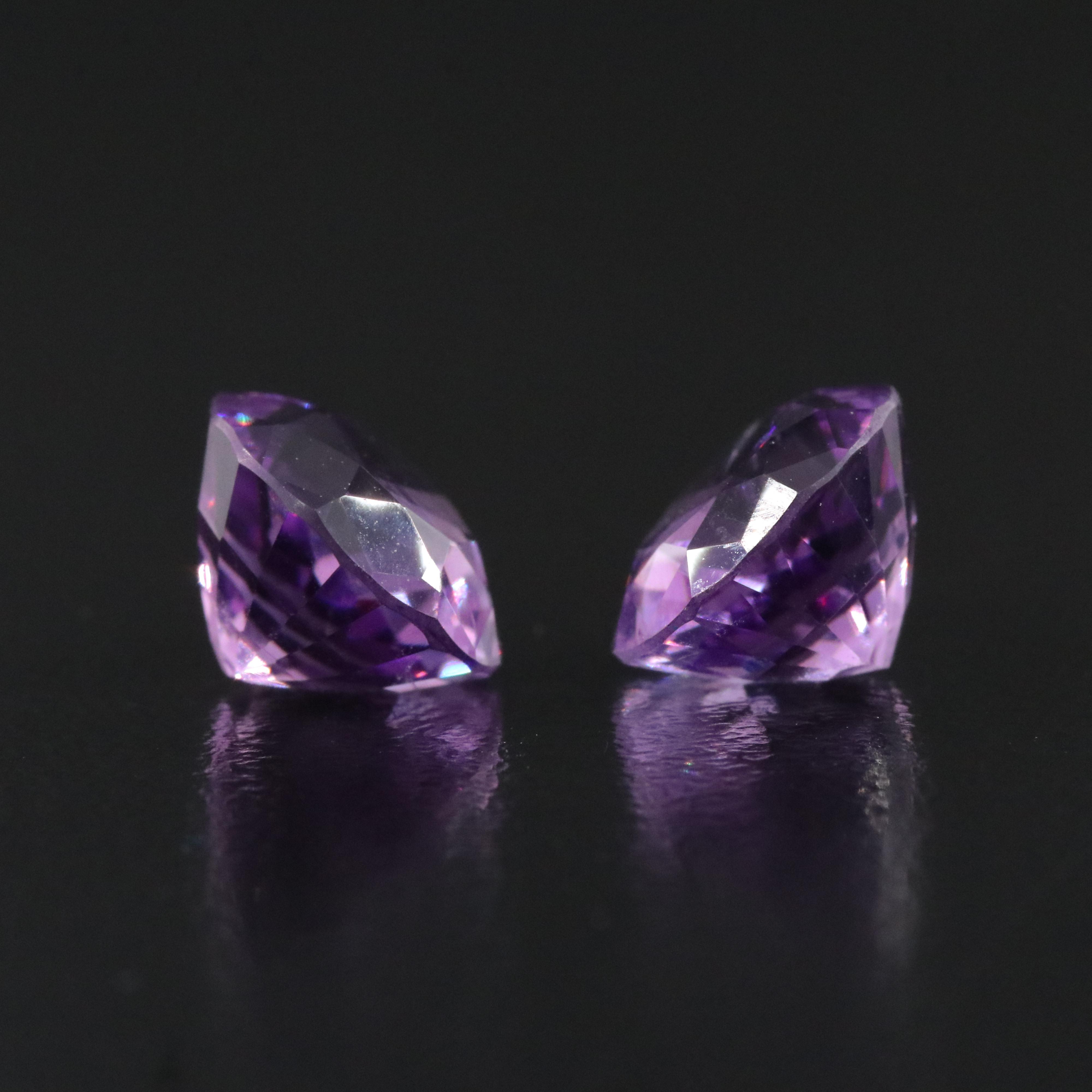 Loose 6.72 CTW Amethyst Pair