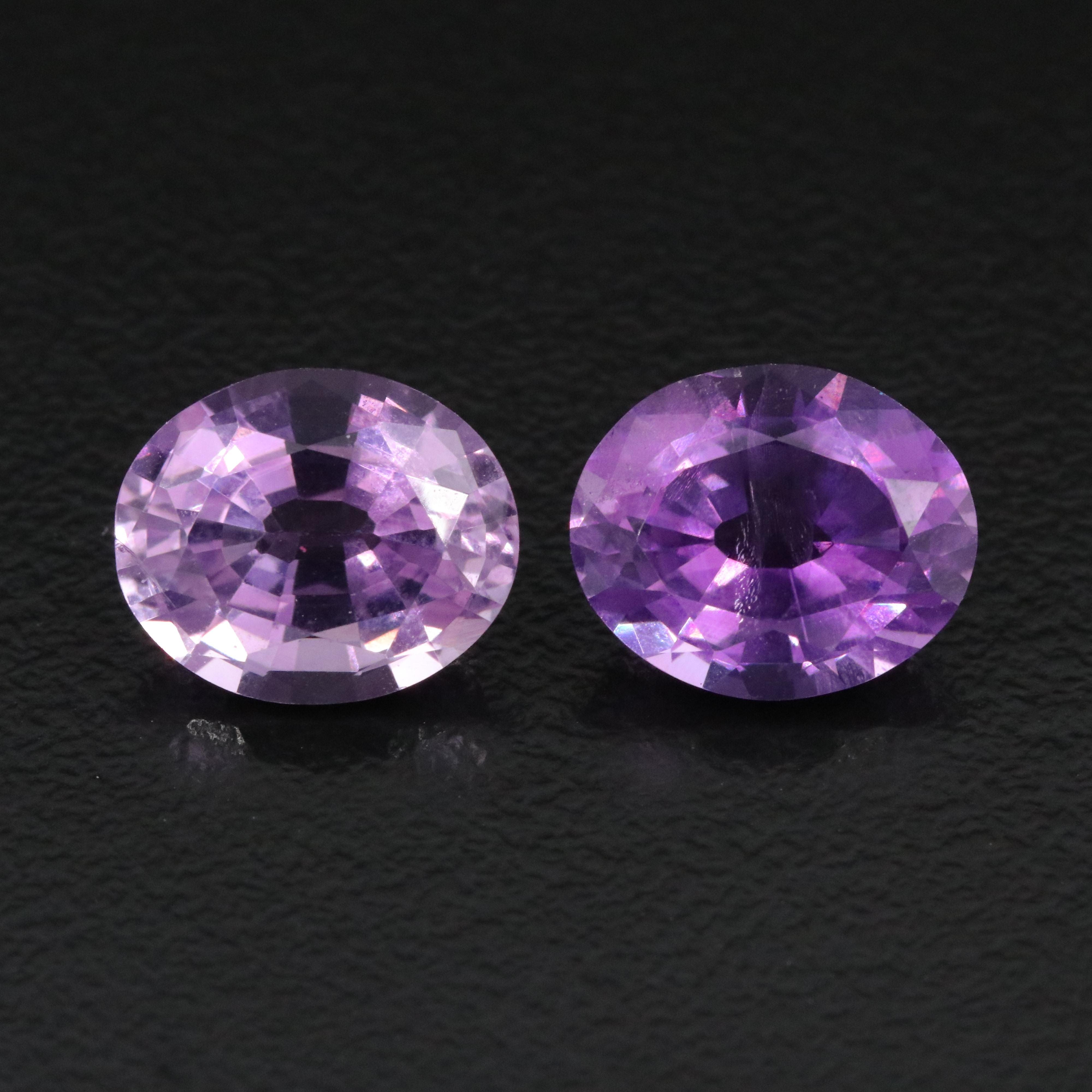 Loose 6.59 CTW Amethyst Pair