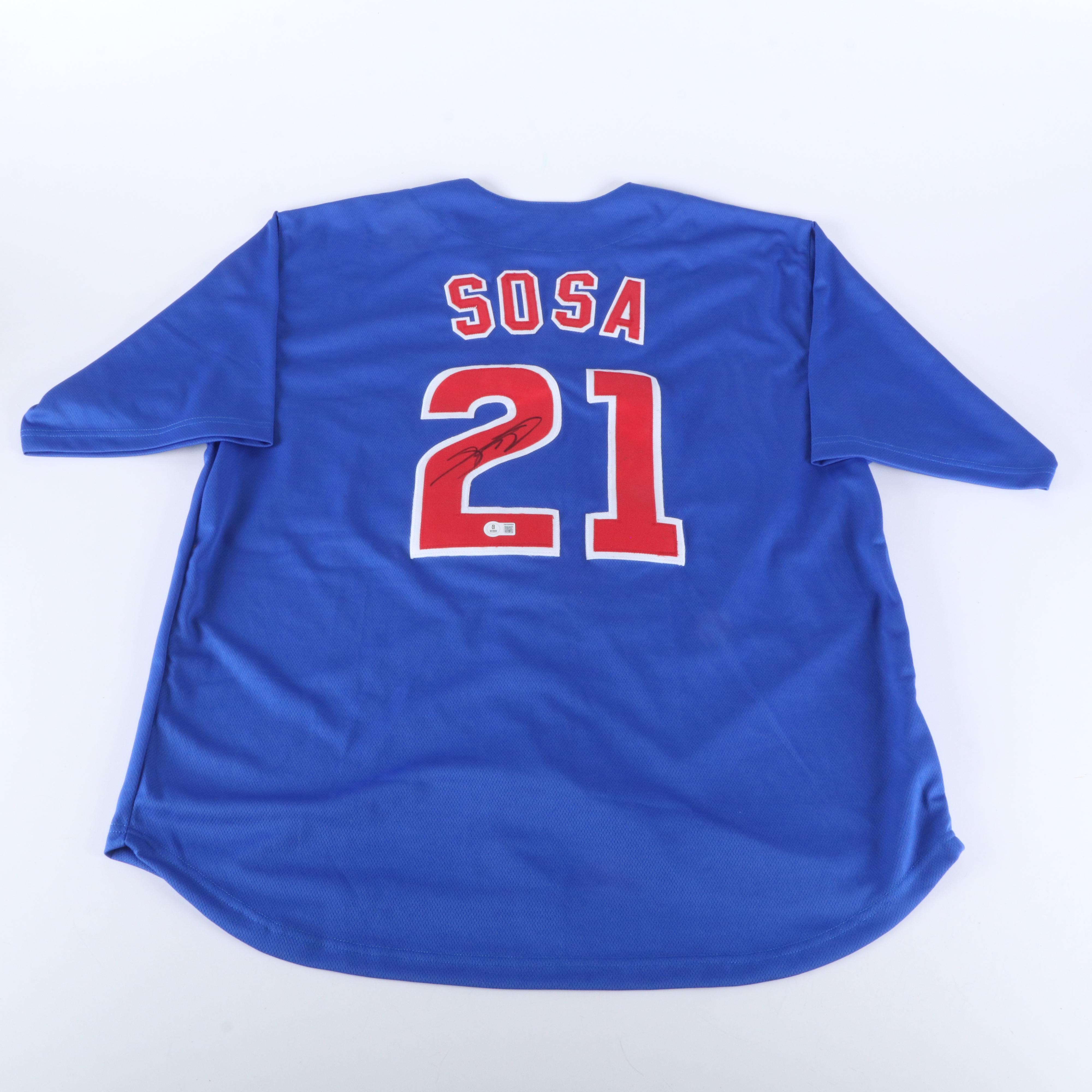 Jeff Bagwell Signed Helmet with Sammy Sosa Signed Chicago Cubs Jersey