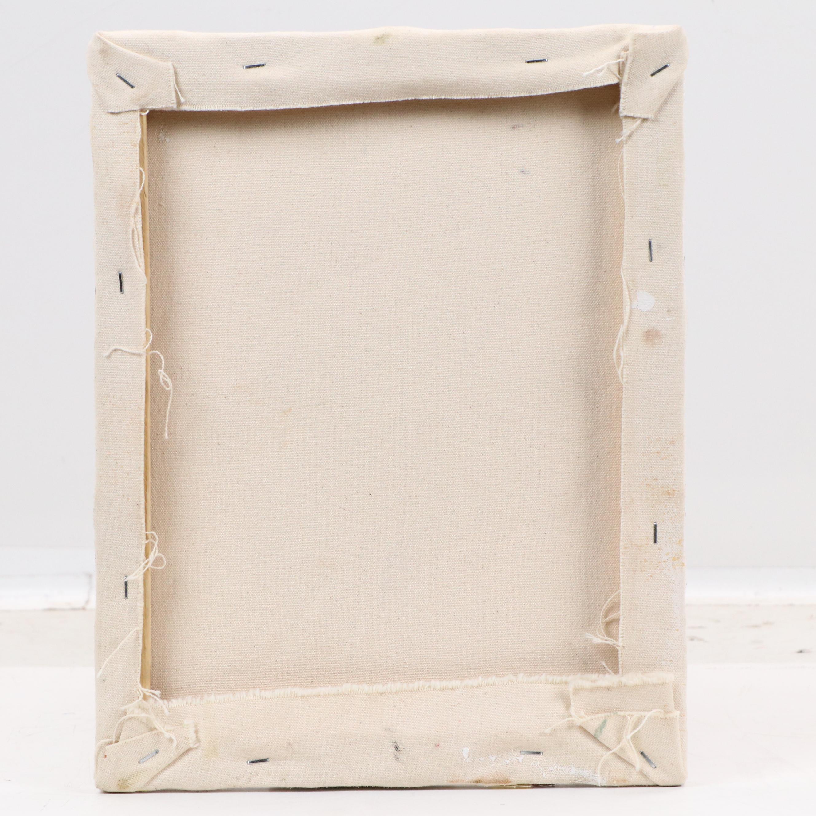 Wooded Landscape Oil Painting of Nude Woman in Foliage, Circa 2000