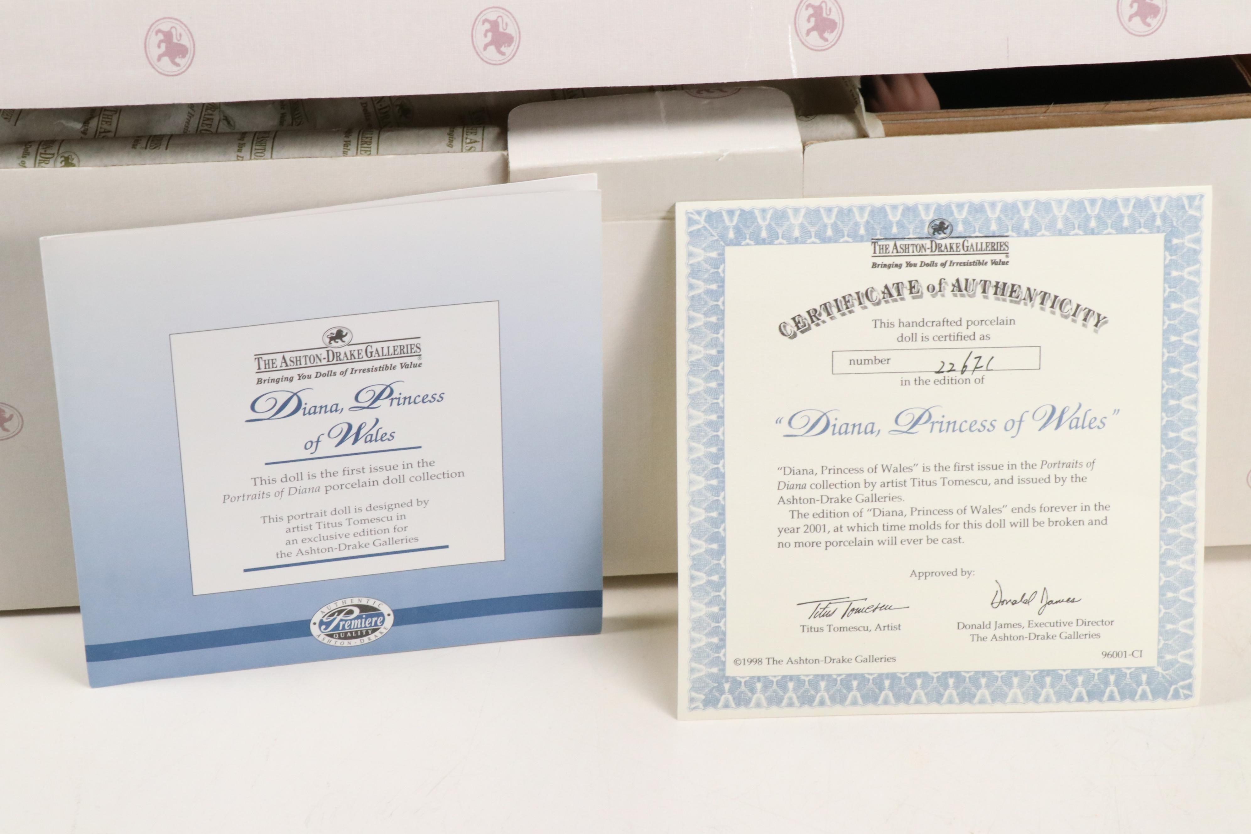 Danbury Mint "Princess Diana Bride Doll" with Royal Wardrobe Collection and More