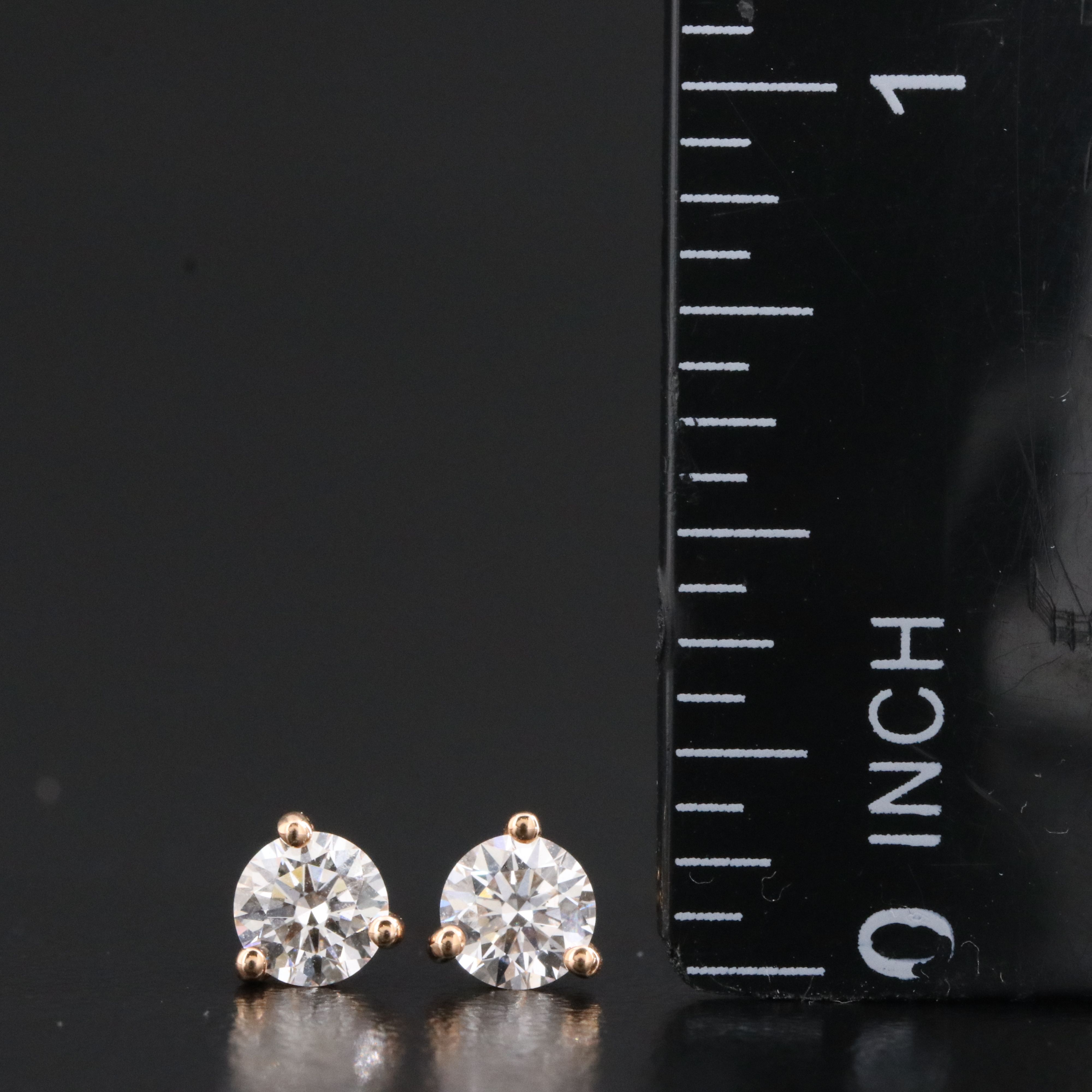 14K Rose Gold 0.60 CTW Lab Grown Diamond Earrings with Online IGI Reports
