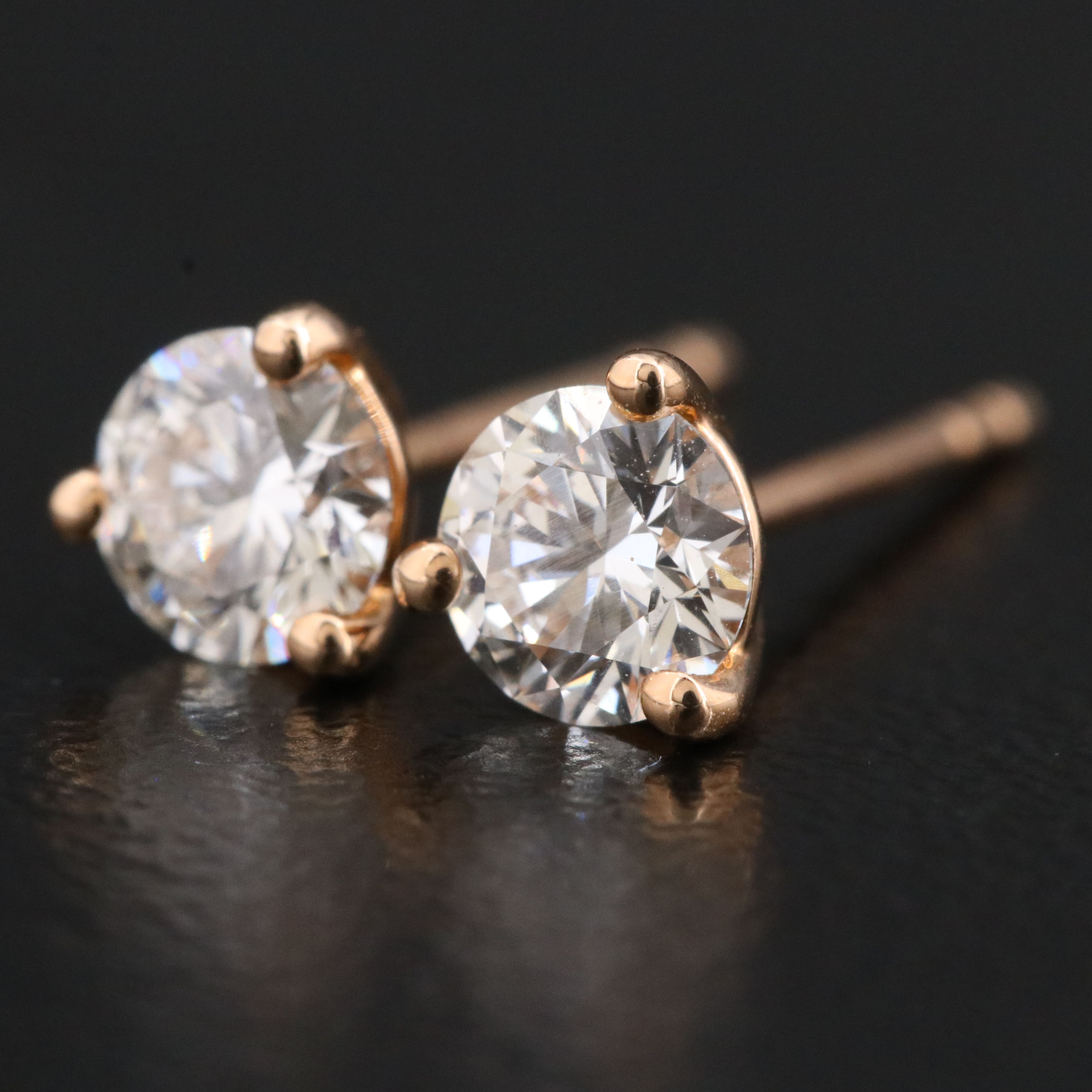 14K Rose Gold 0.60 CTW Lab Grown Diamond Earrings with Online IGI Reports