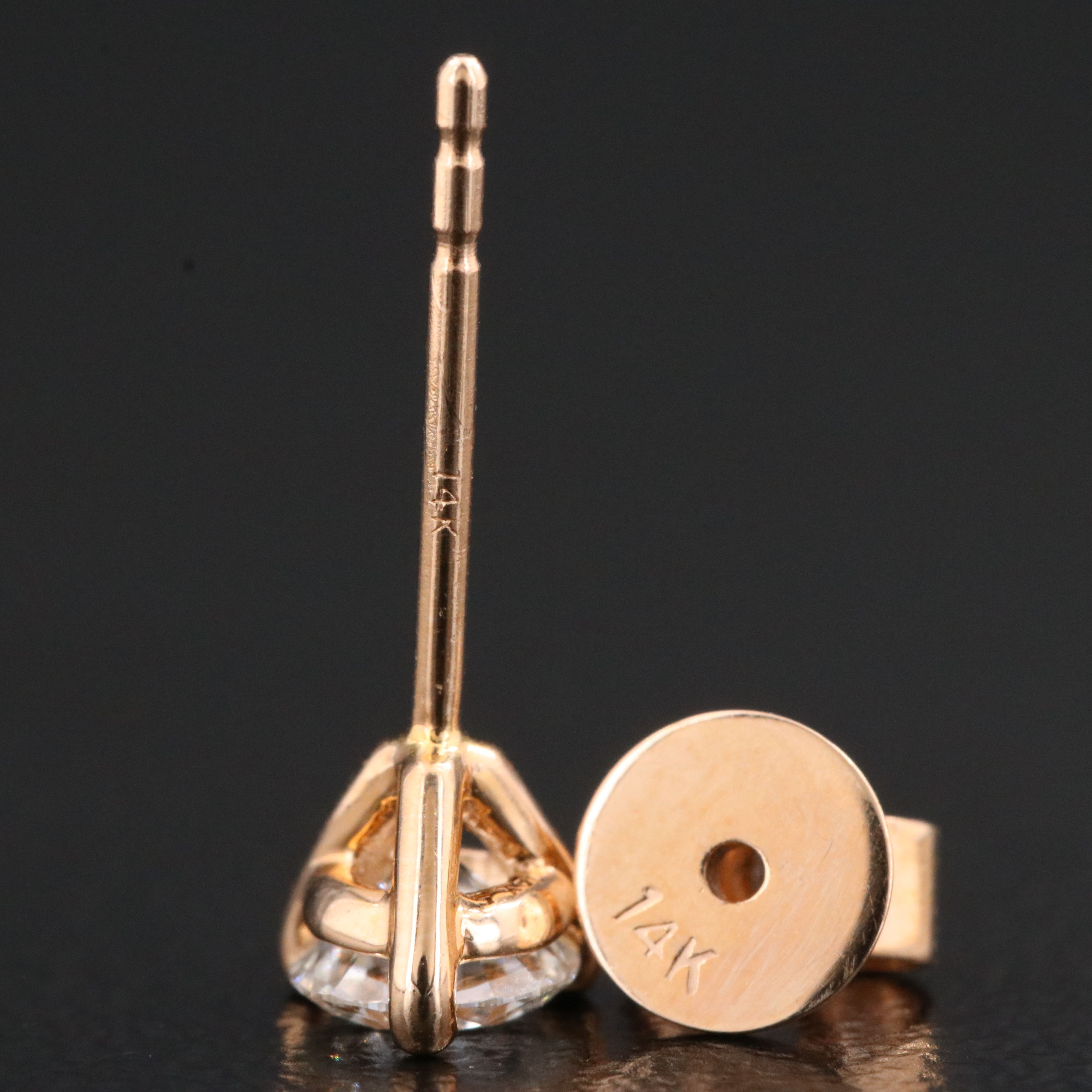 14K Rose Gold 0.60 CTW Lab Grown Diamond Earrings with Online IGI Reports