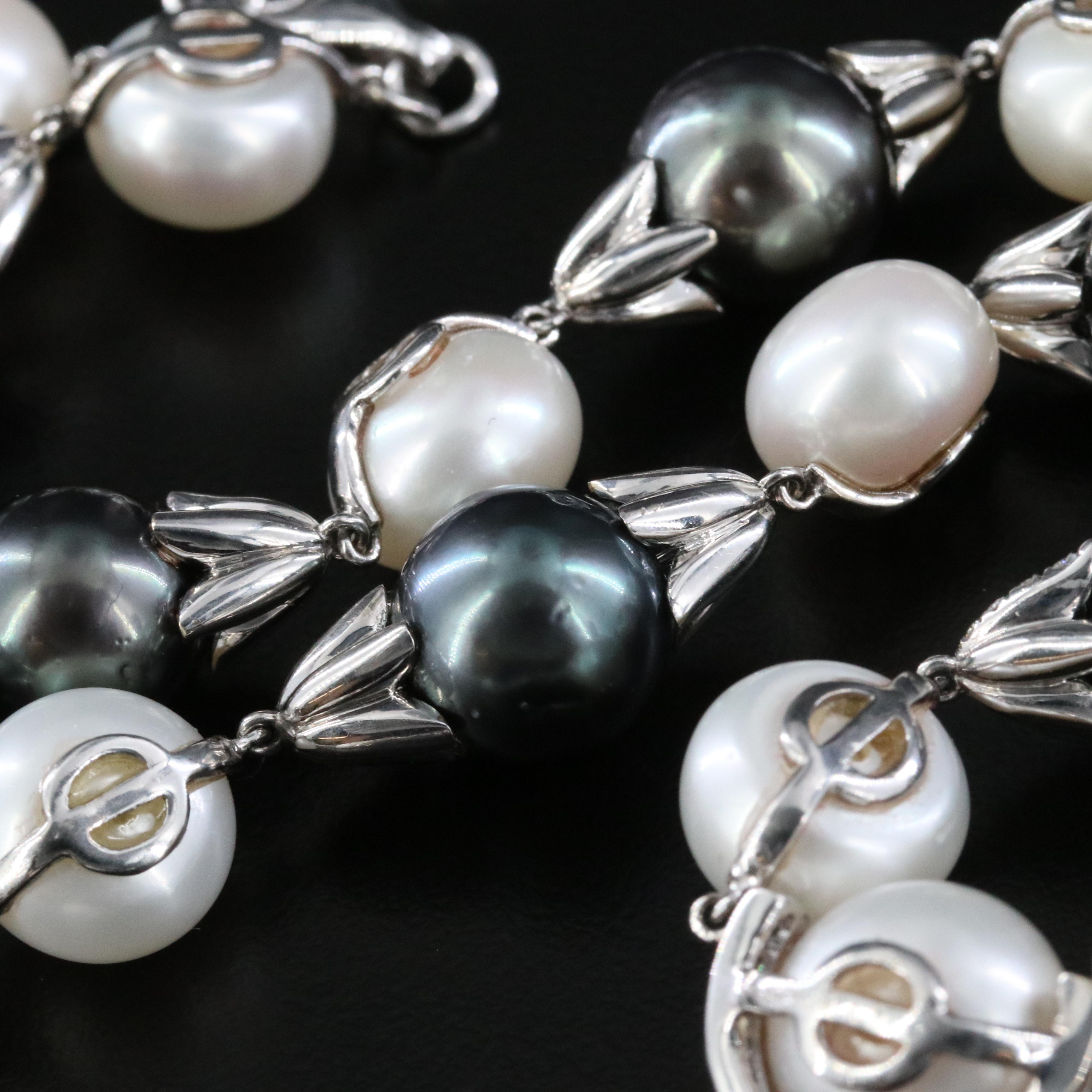 18K Pearl and Diamond Necklace with GIA Report