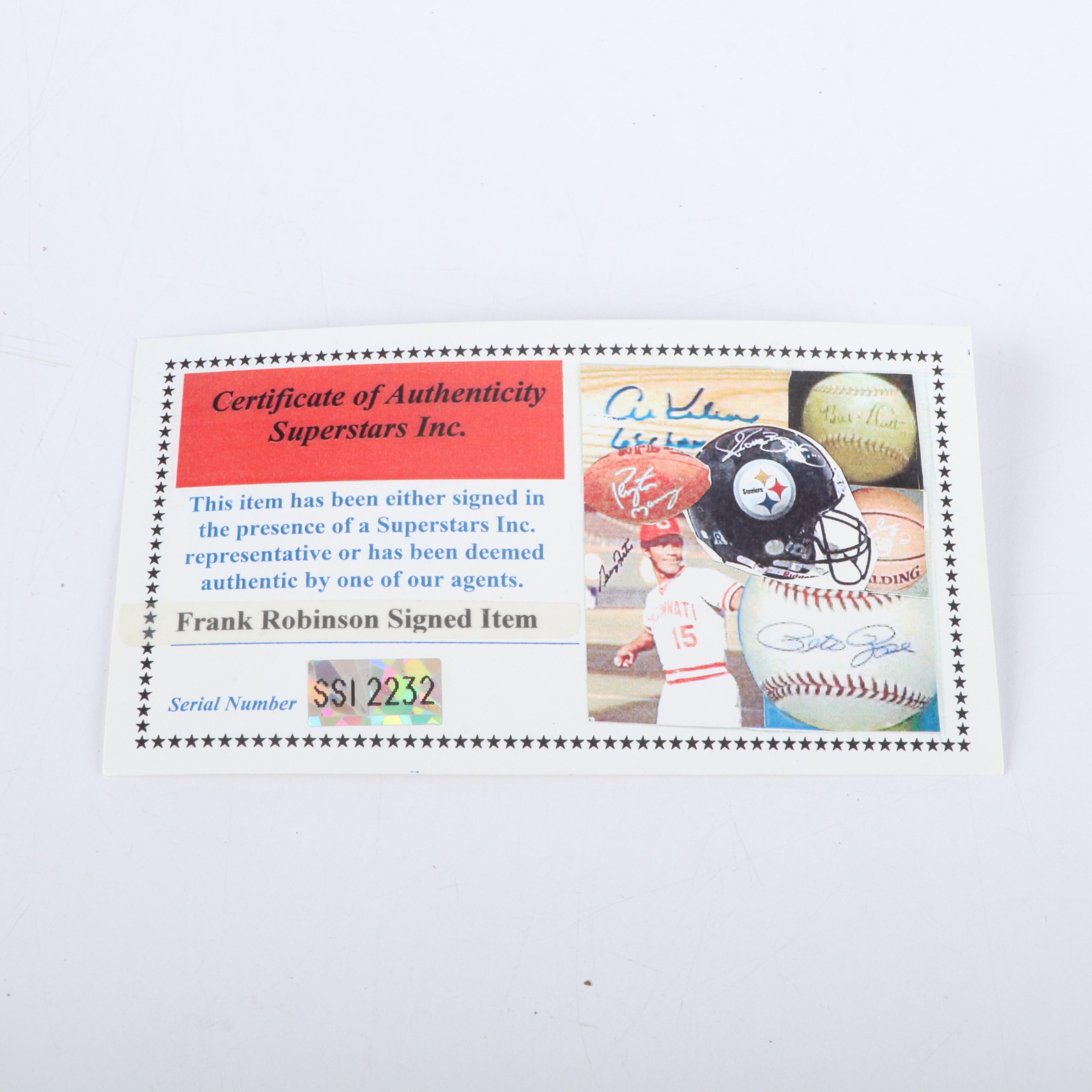 Frank Robinson Signed Cincinnati Reds Jersey and Rawlings Official Baseball