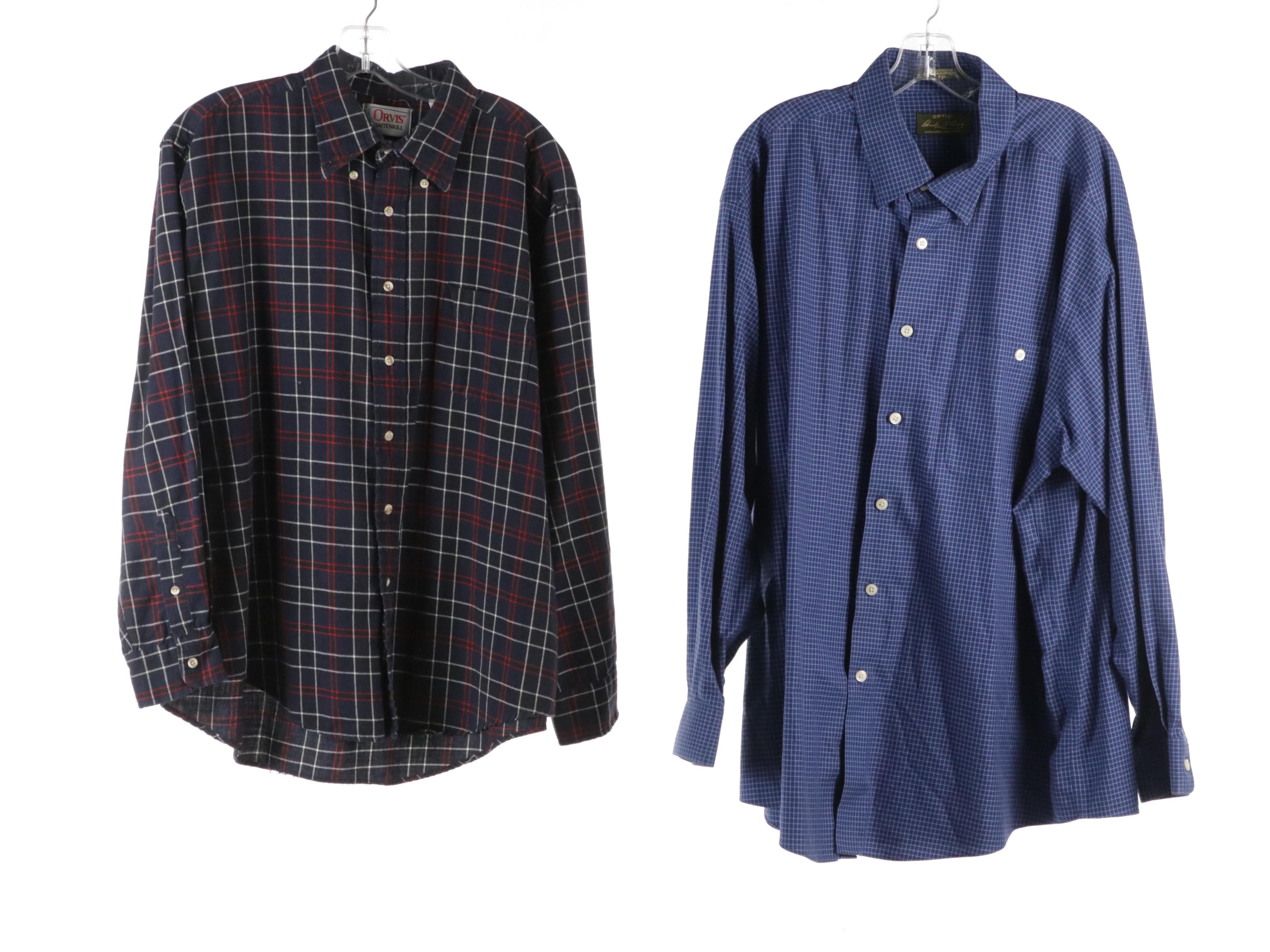 Orvis Silk/Wool Blend and Cotton Button-Up Shirts and Brown Corduroy Pants