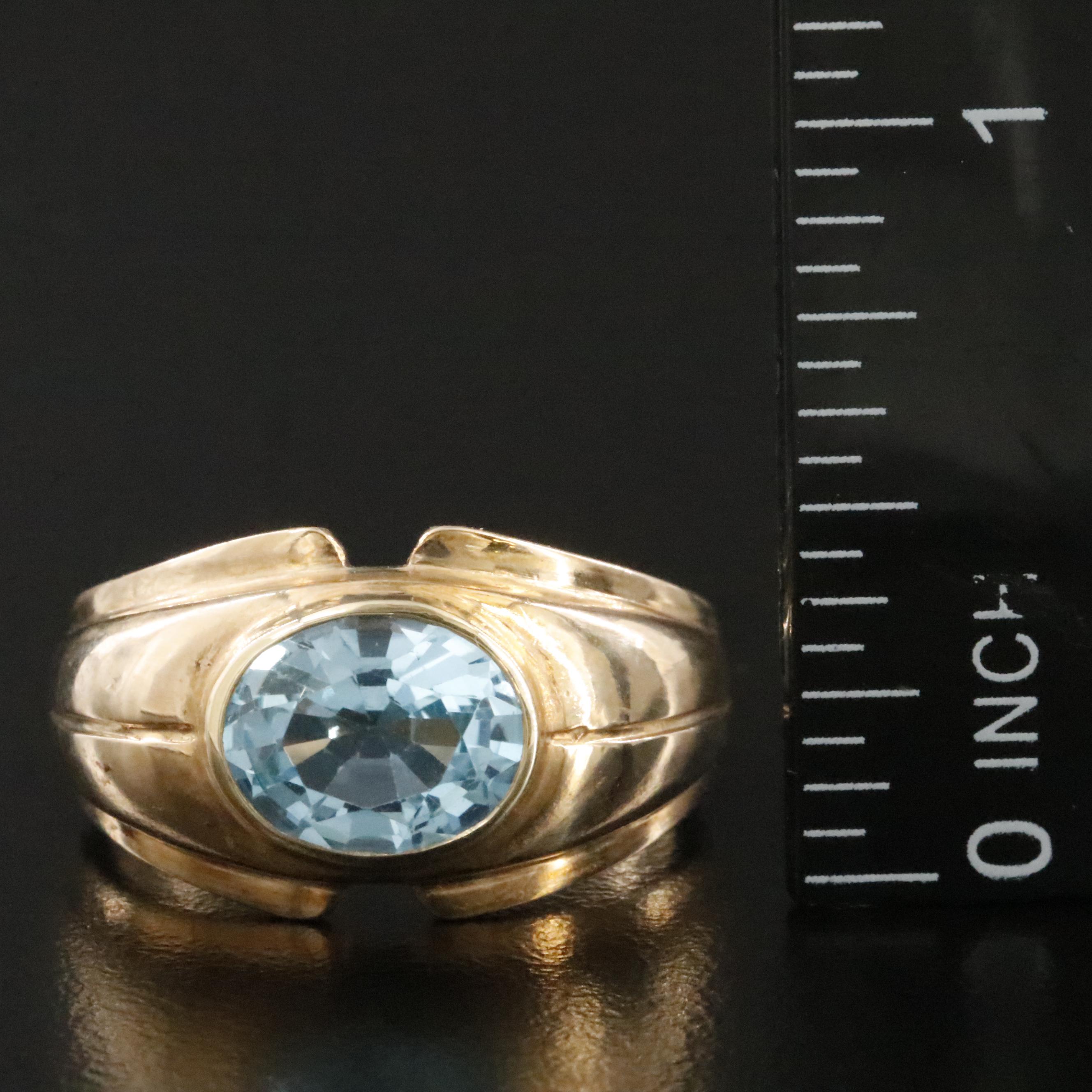 Vintage 10K Swiss Blue Topaz Band