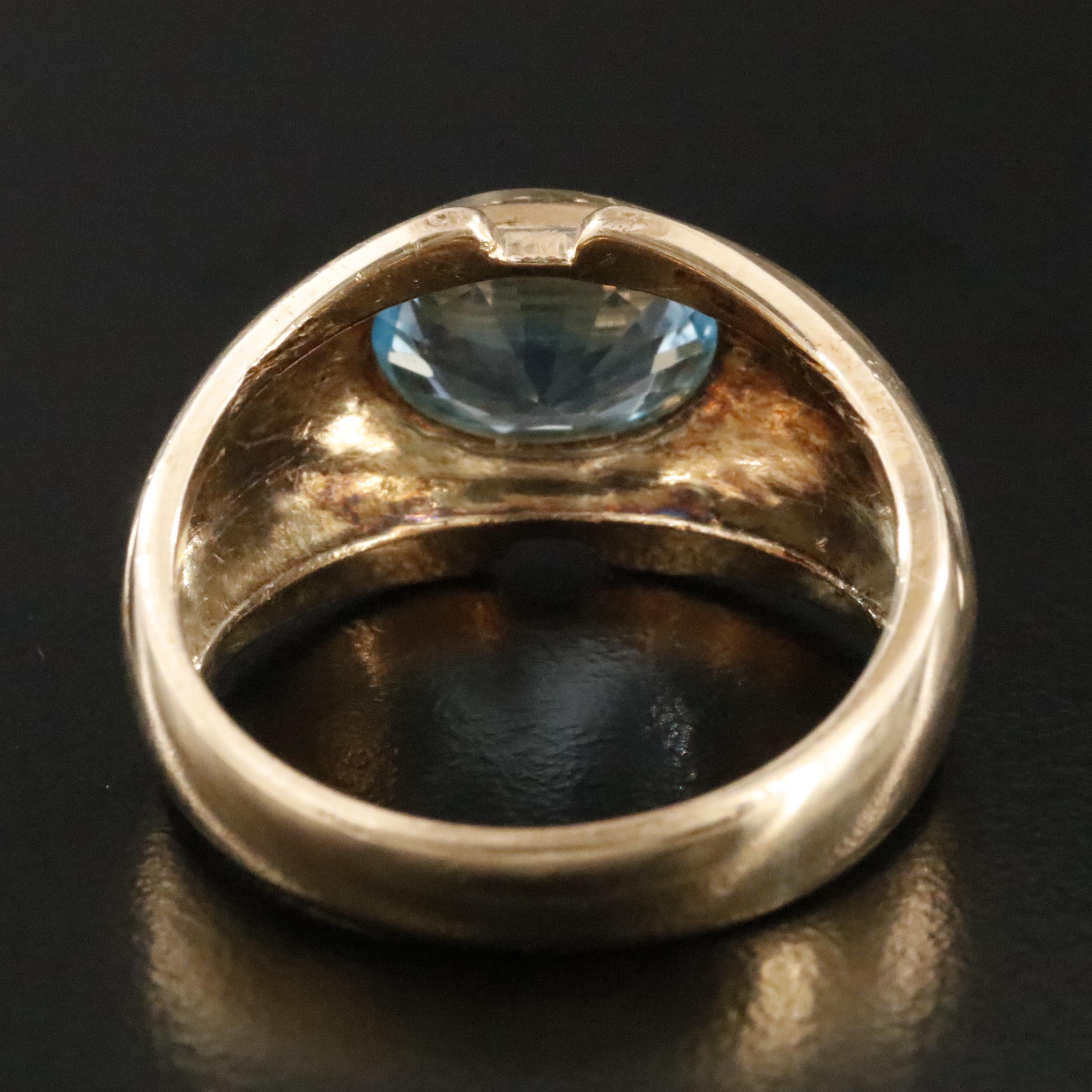 Vintage 10K Swiss Blue Topaz Band