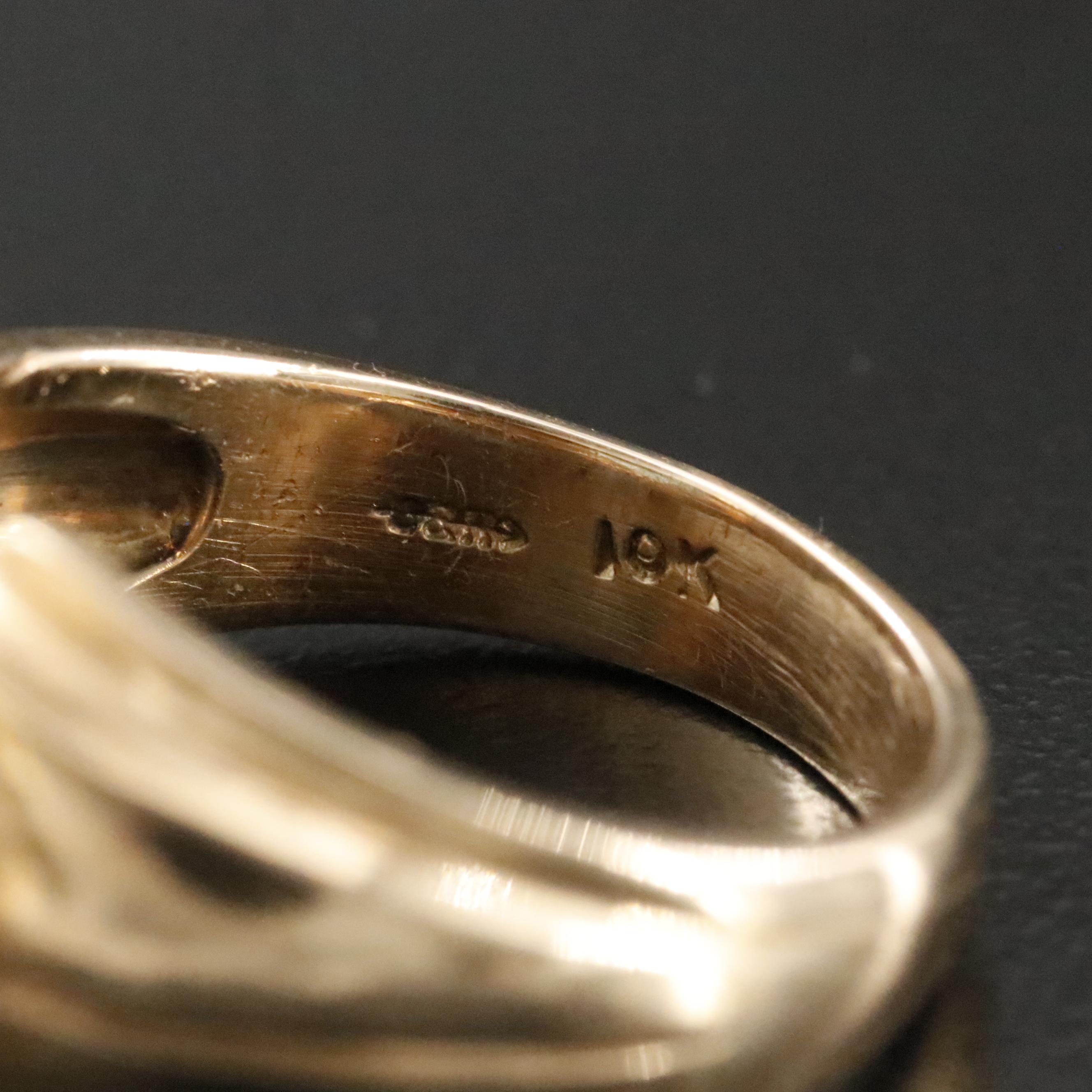 Vintage 10K Swiss Blue Topaz Band