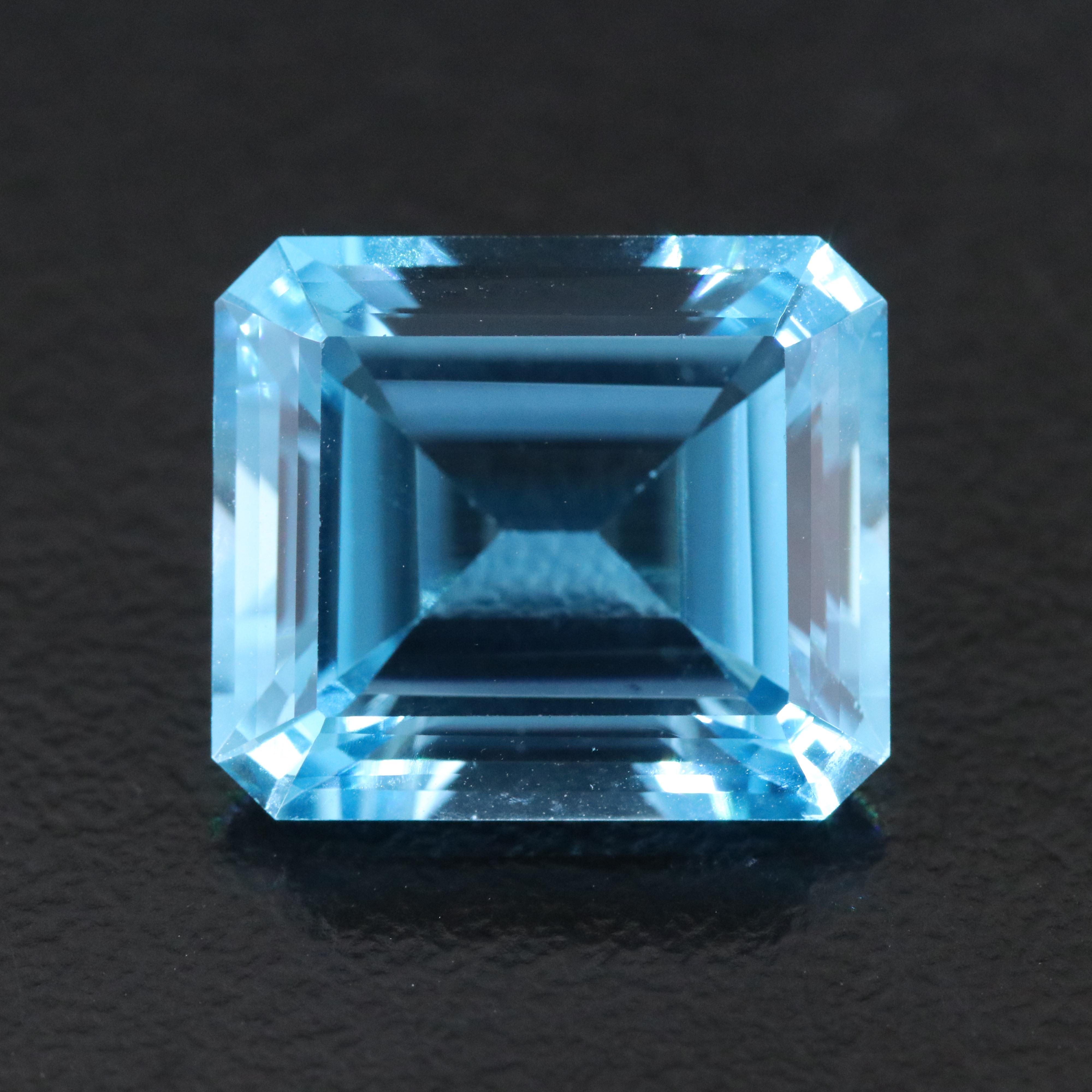 Loose 12.29 CT Swiss Blue Topaz
