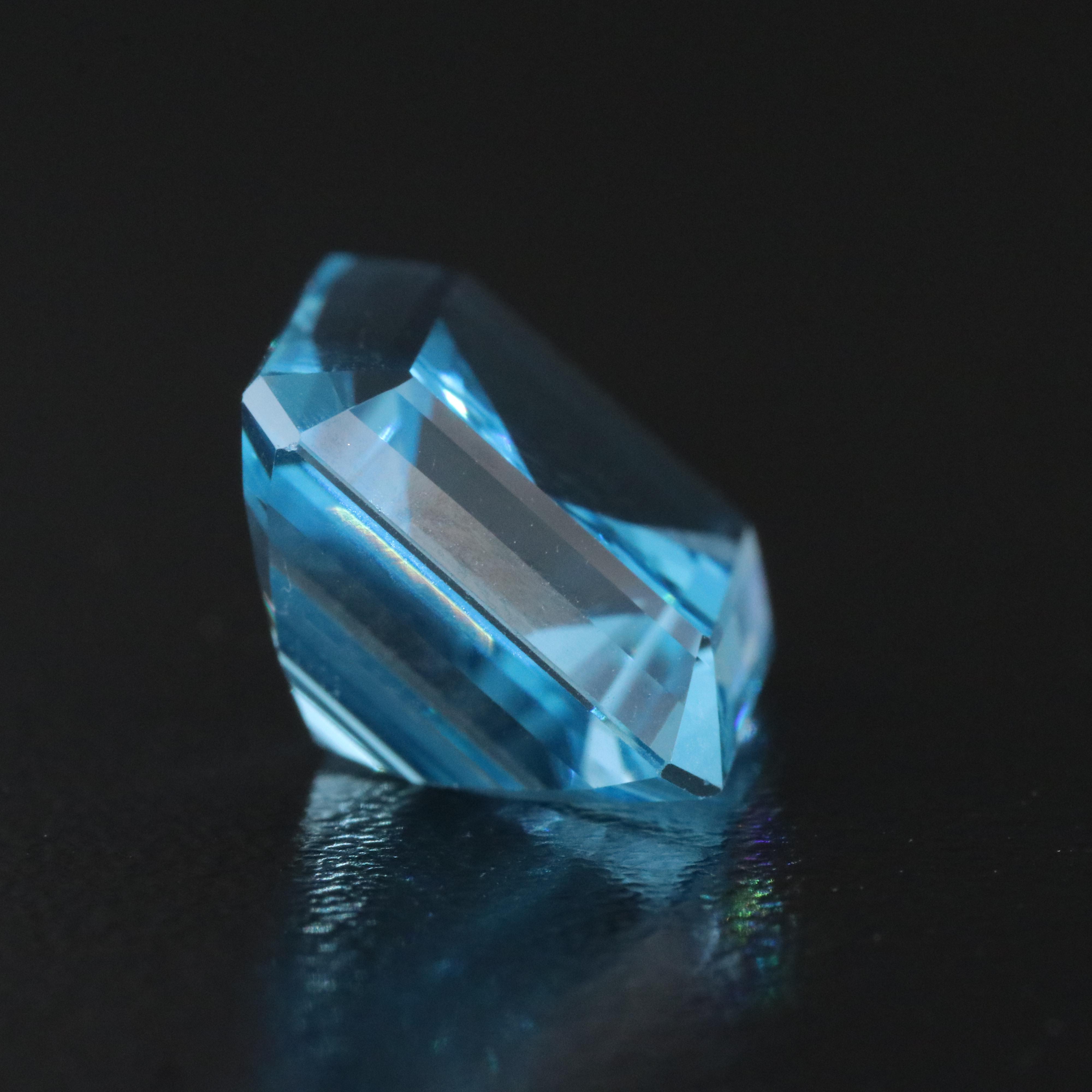 Loose 12.29 CT Swiss Blue Topaz