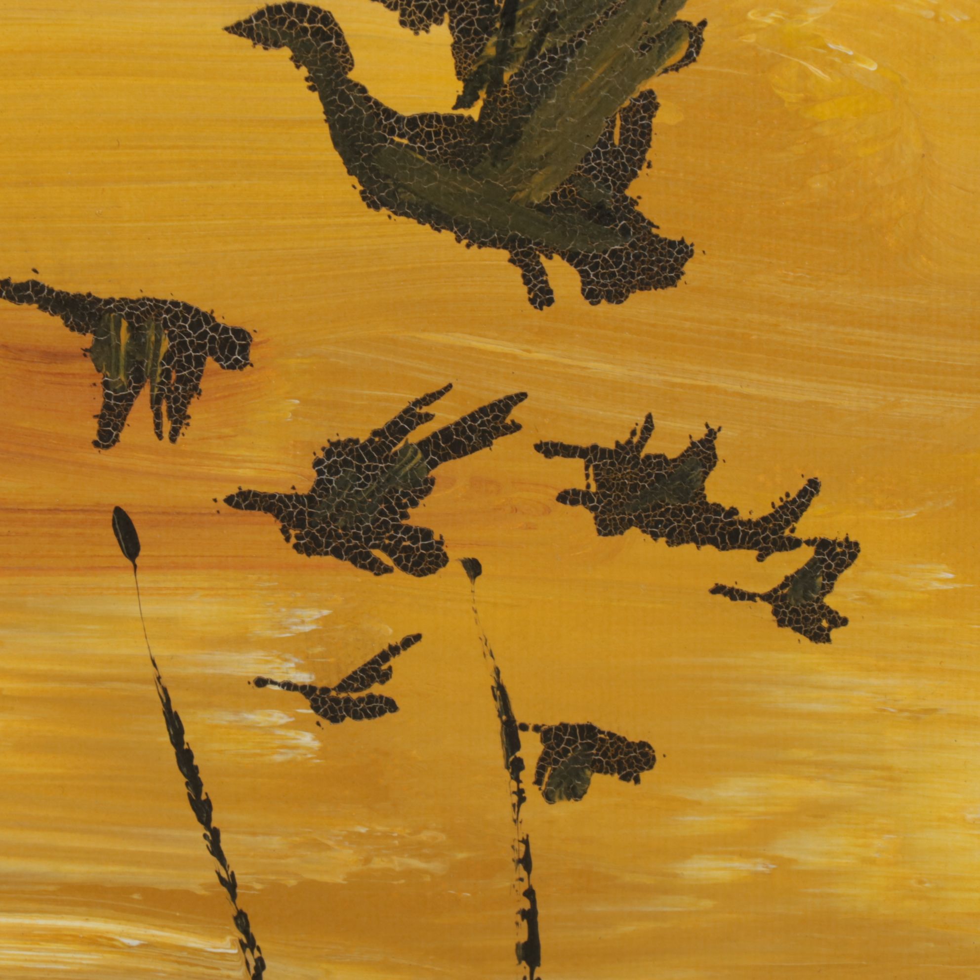 Lee Reynolds Vanguard Studios Oil Painting "Birds in Flight Over Marsh"
