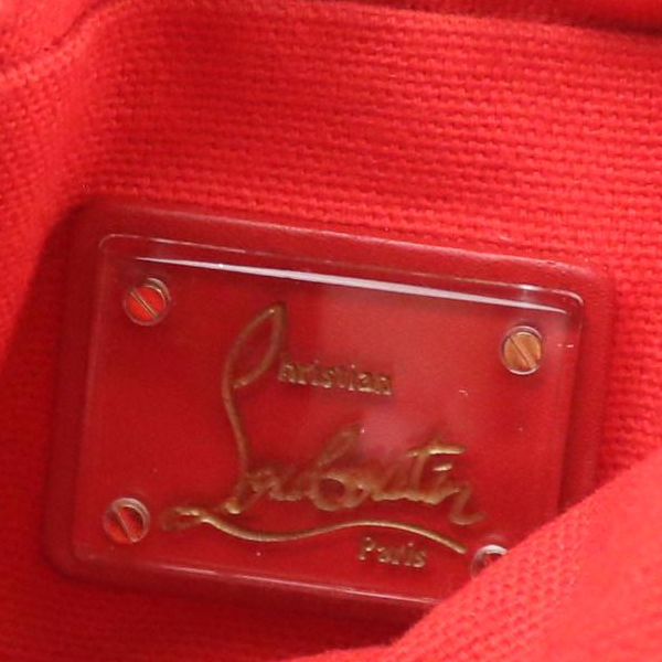 Christian Louboutin "Talita" Clutch in Spike Studded Twist Leather & Patent Trim