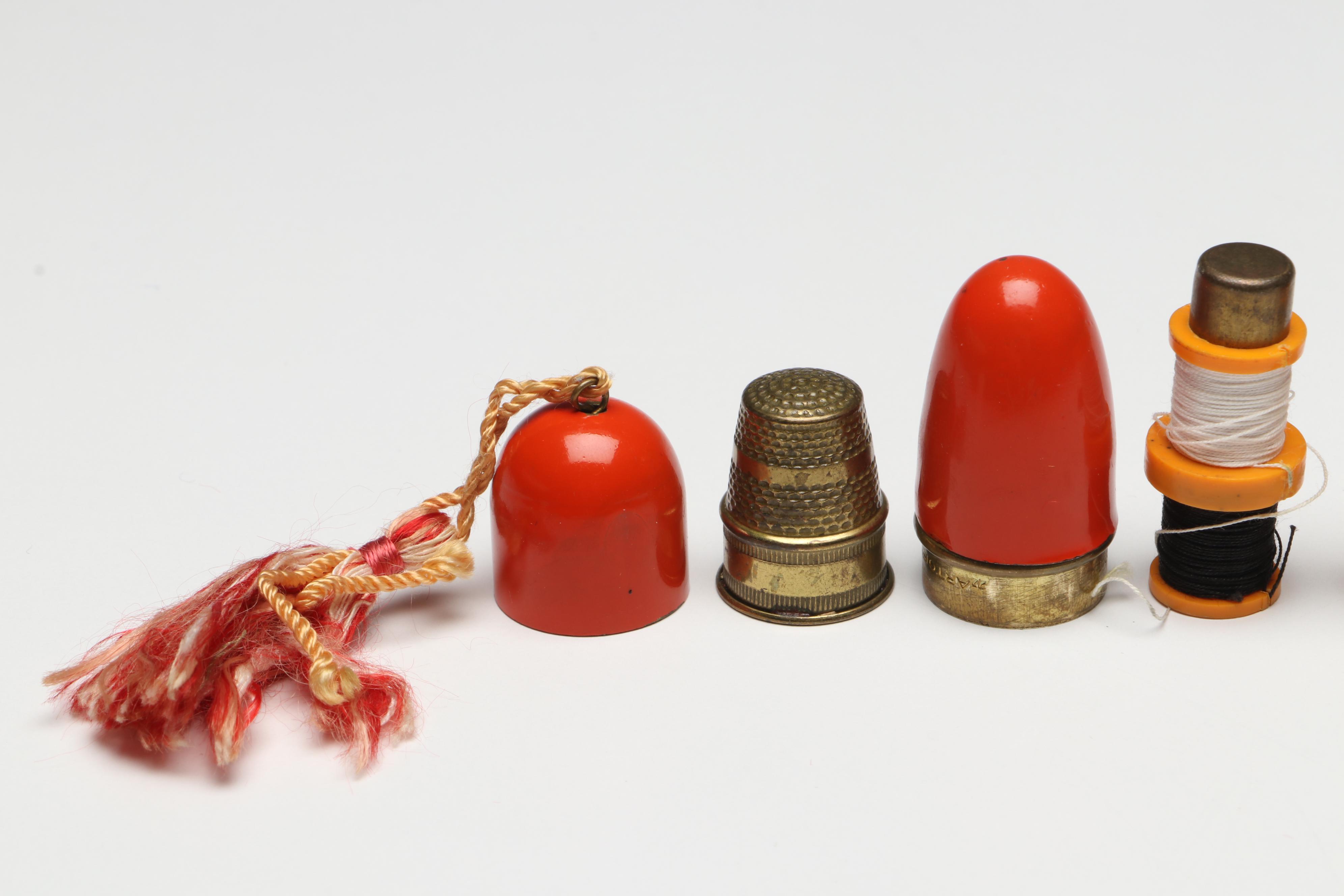 U.S. Zone Germany Enameled Brass Travel Sewing Kits, 1945-1949