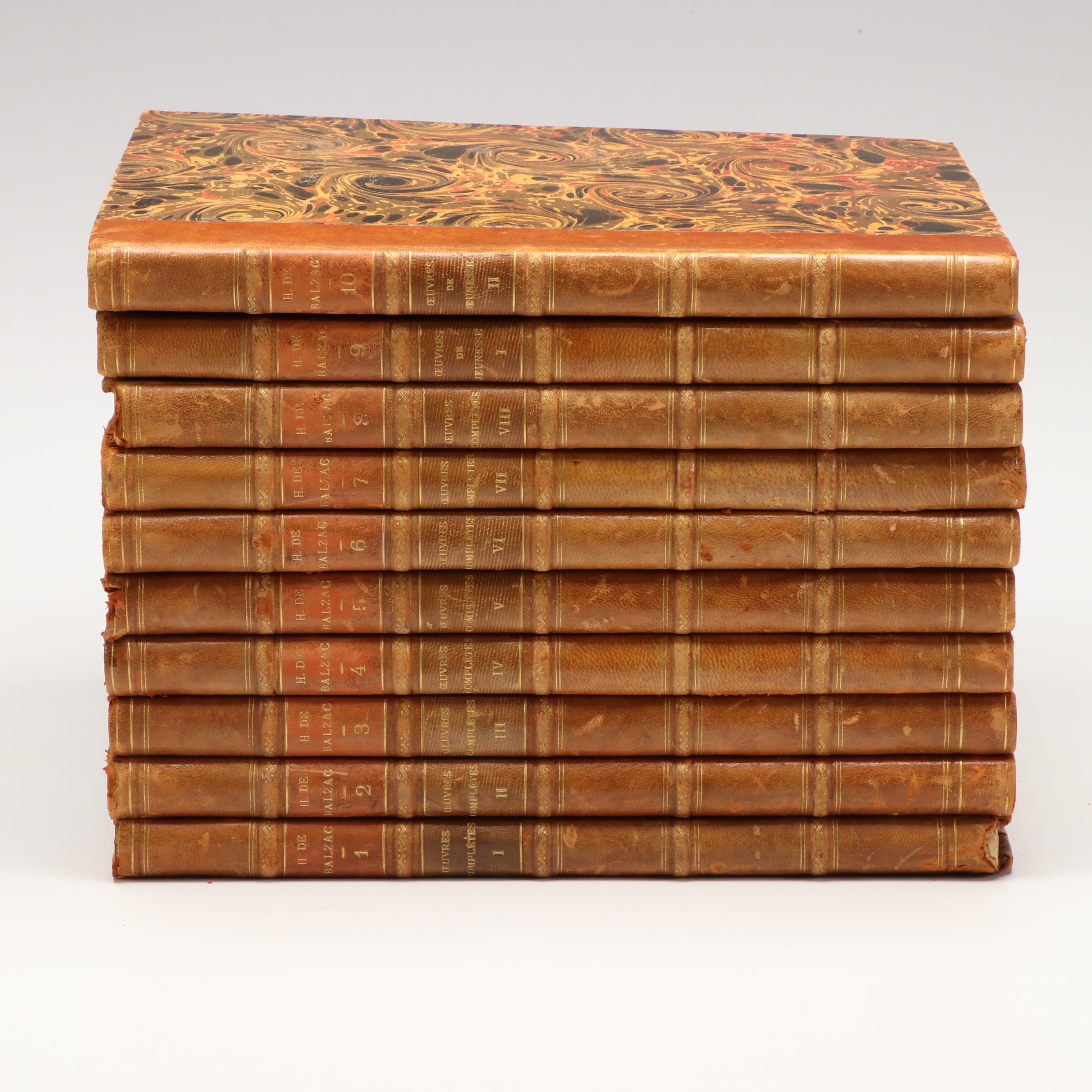 Illustrated "Complete Works of Honoré de Balzac" French Ten-Volume Set, 1851