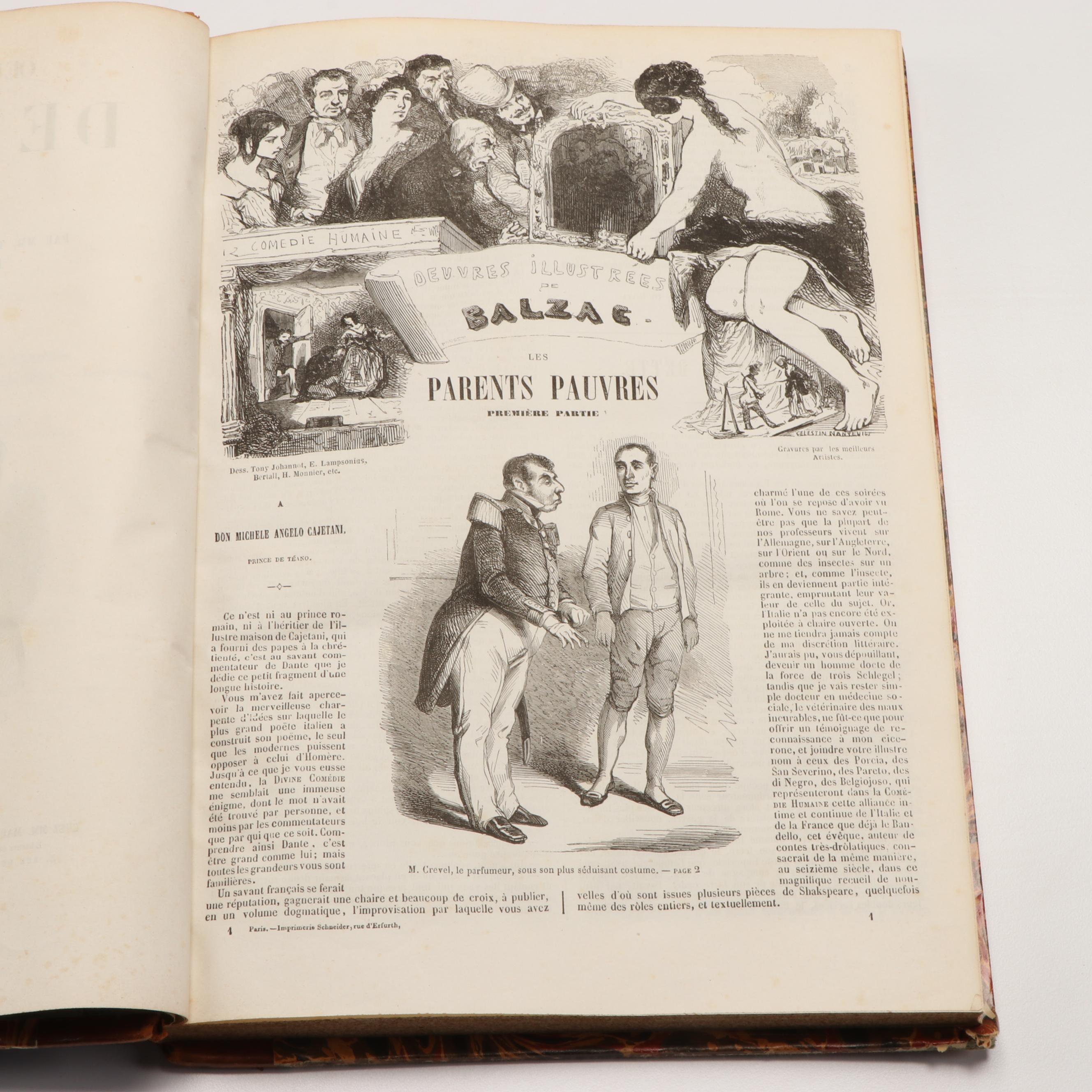 Illustrated "Complete Works of Honoré de Balzac" French Ten-Volume Set, 1851