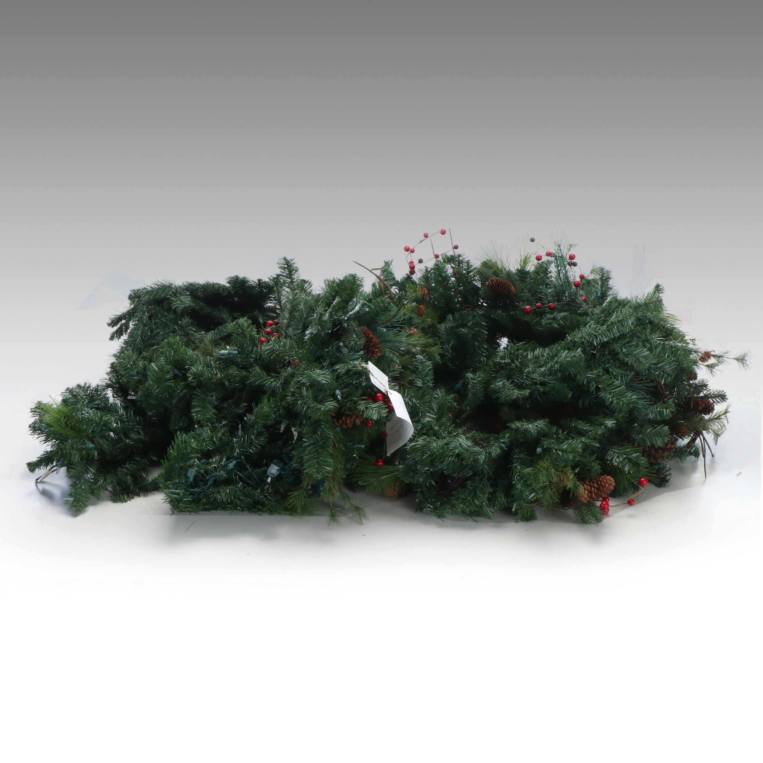 Frontgate Holiday Collection Light-Up Artificial Evergreen Garlands