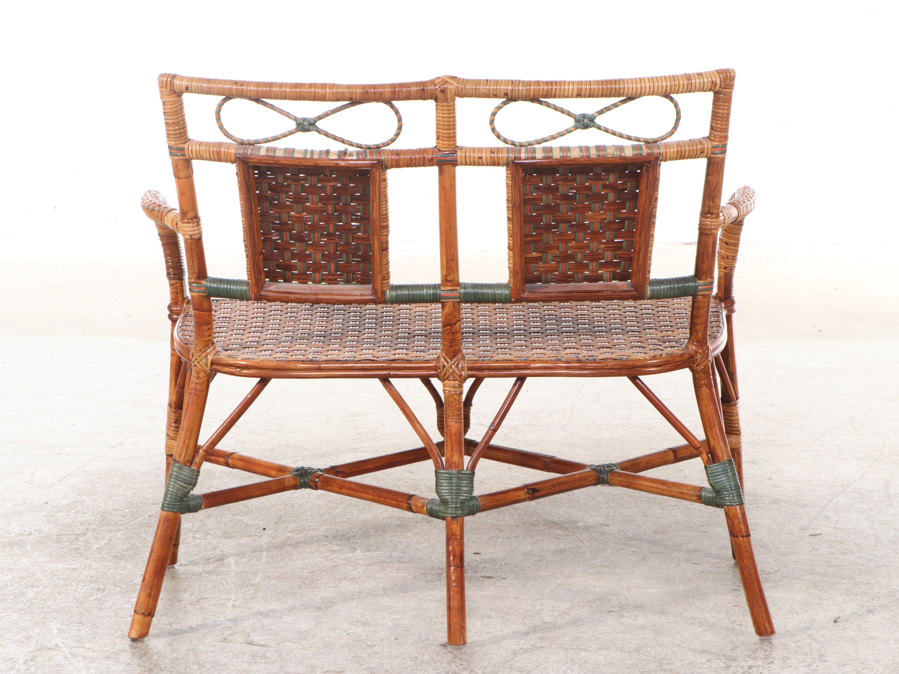 Palecek Wicker Rattan Settee