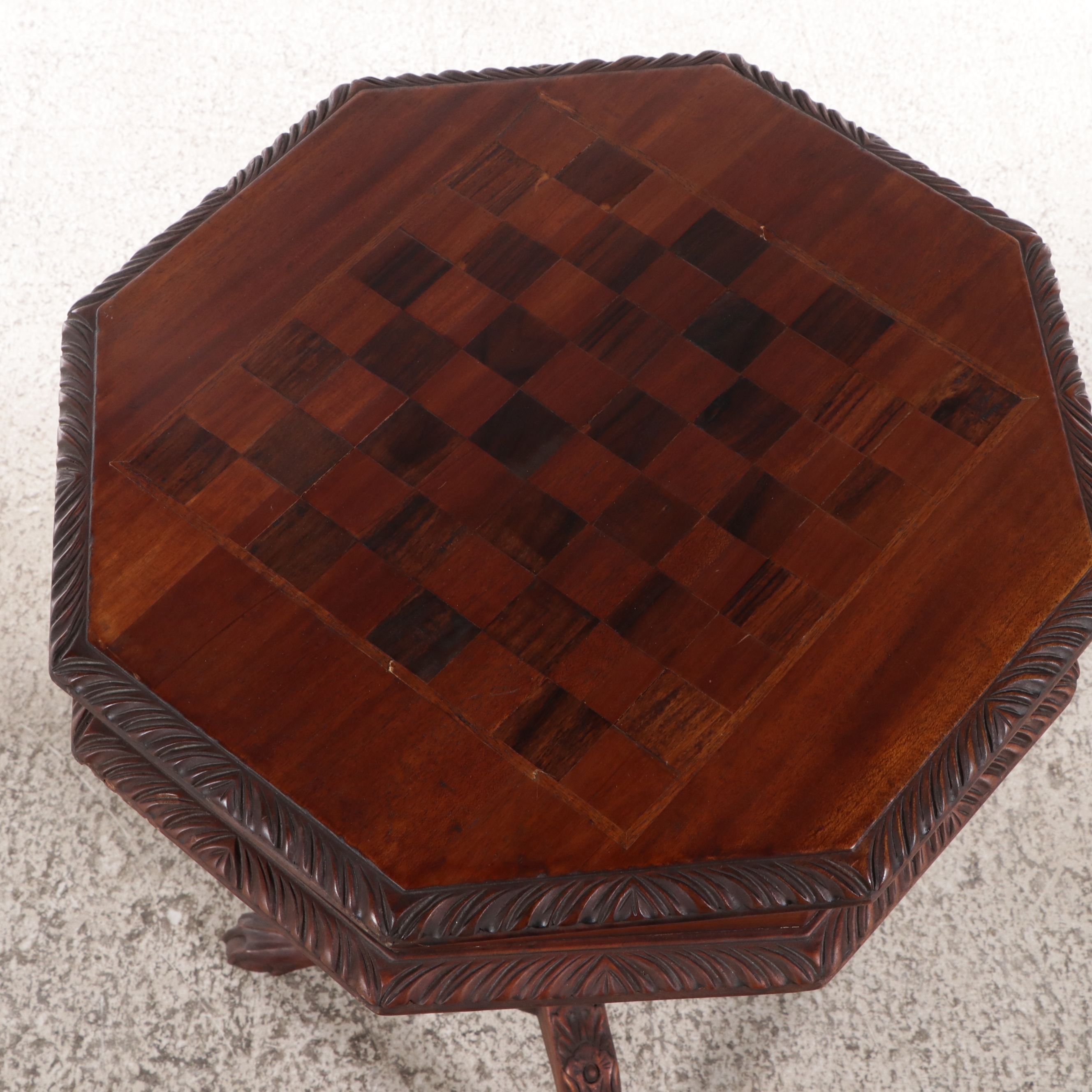 American Empire Style Wooden Games Table, Early 20th Century
