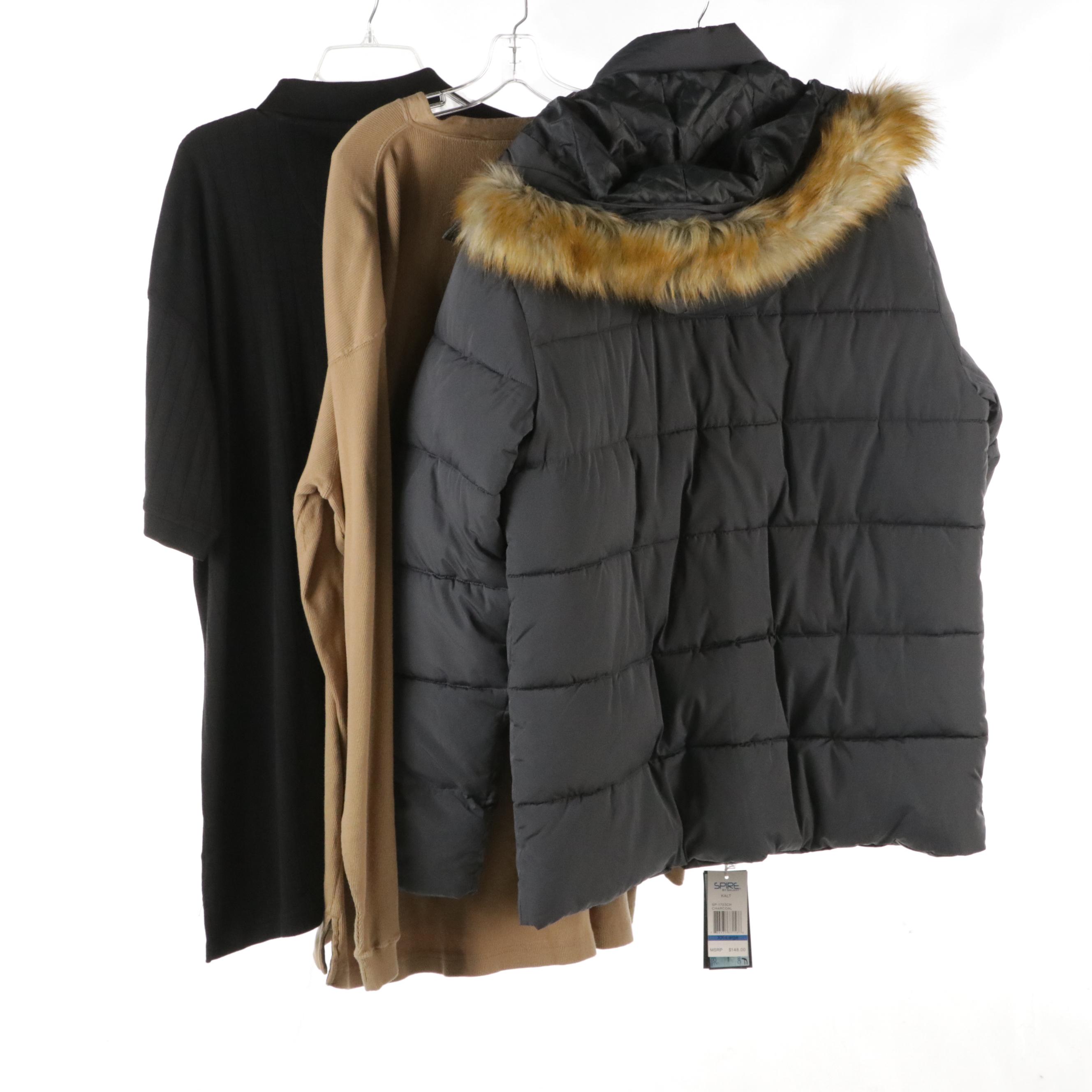 Men's Spire Winter Coat, Alexander LLoyd Polo Shirt & Harbor Bay Long Sleeve Top