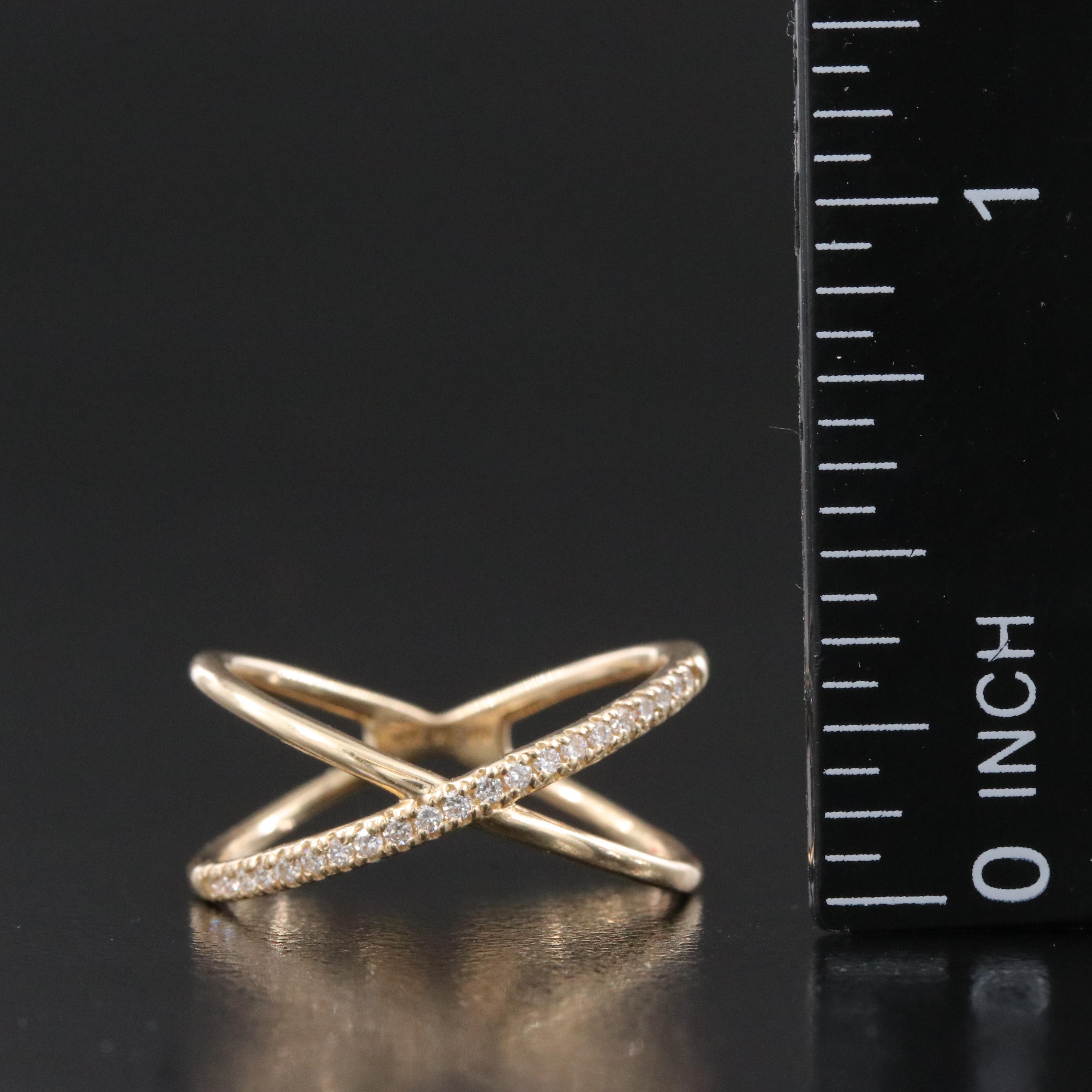 14K 0.13 CTW Lab Grown Diamond Crossover Ring