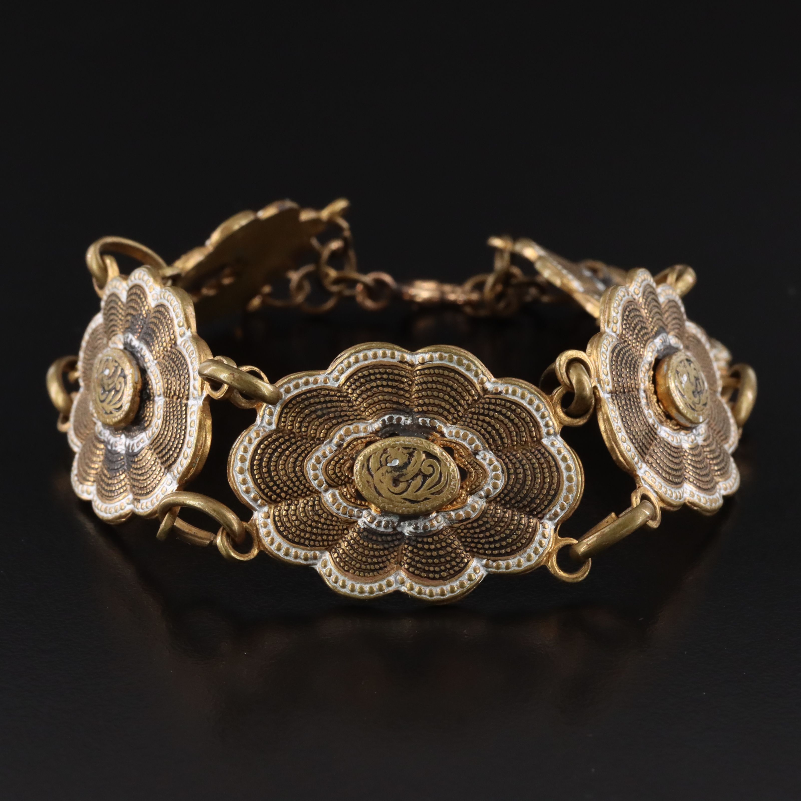 Vintage Imitation Damascene Dragon Bracelet