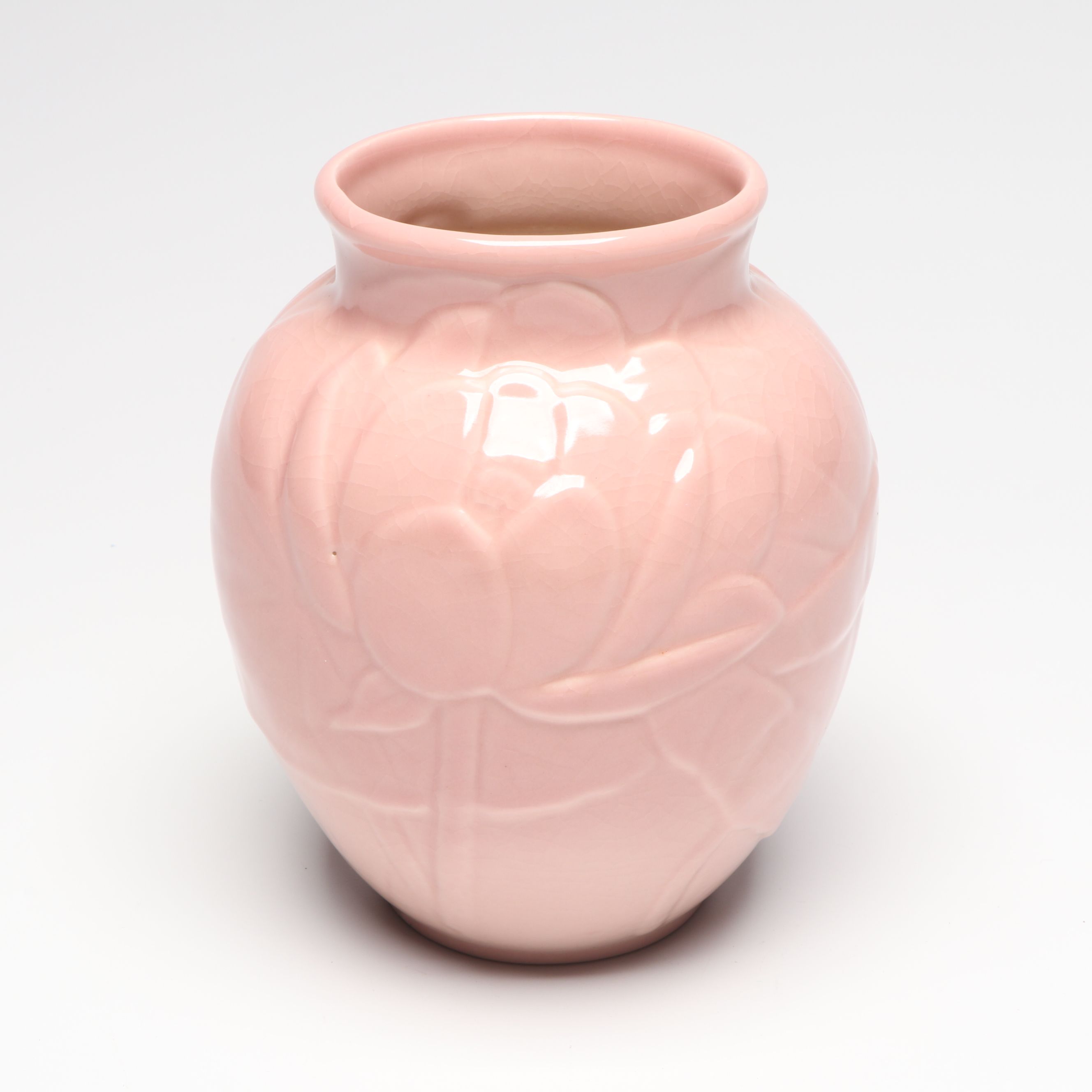Rookwood Pottery Pink Magnolia Vase with Stand, Early to Mid-20th Century