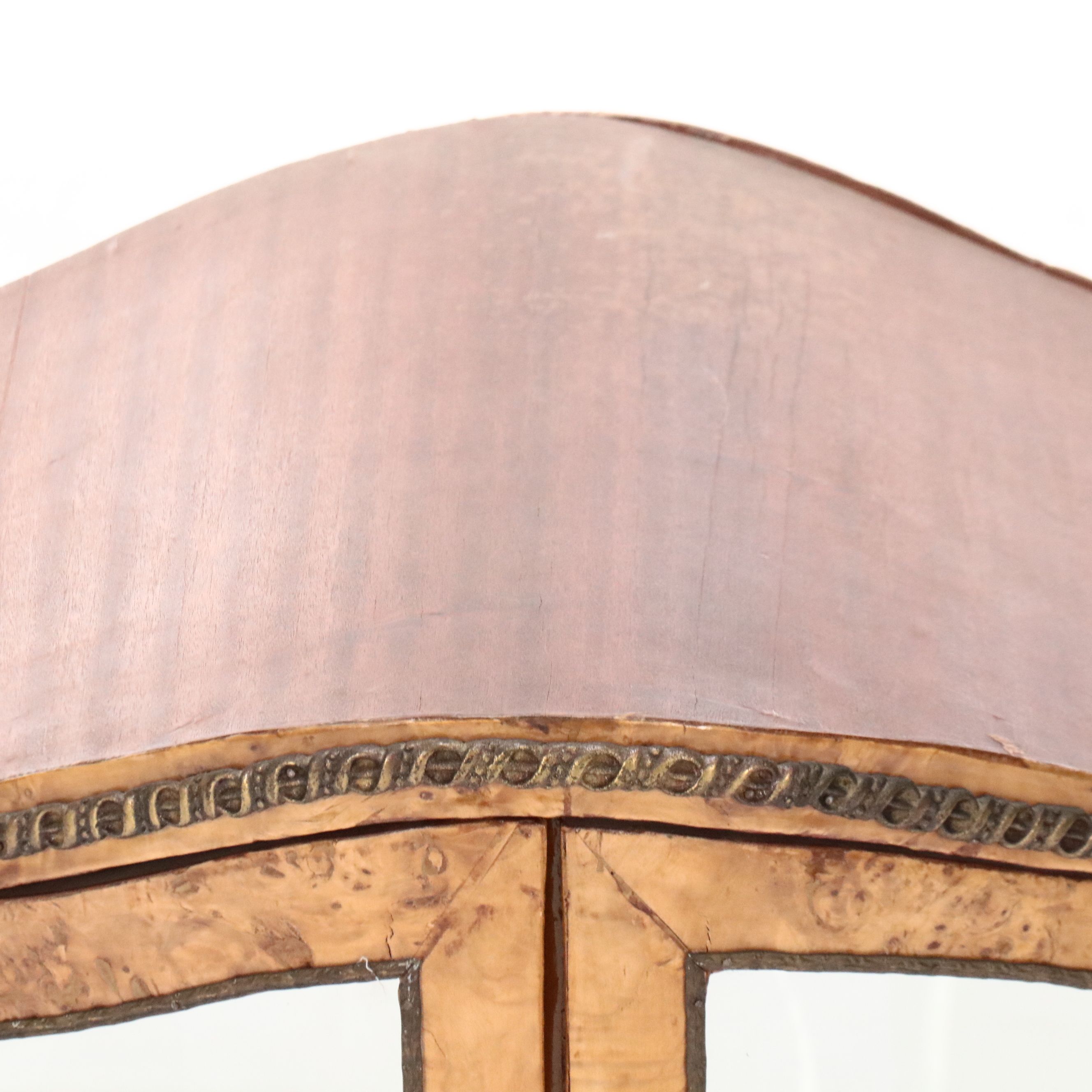 Italian Baroque Style Marquetry Inlaid and Ormolu Bird's-Eye Maple Vitrine